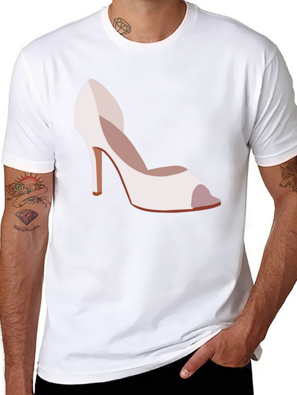 High Heel Graphic Tee - Stylish Womens Shoe Design
