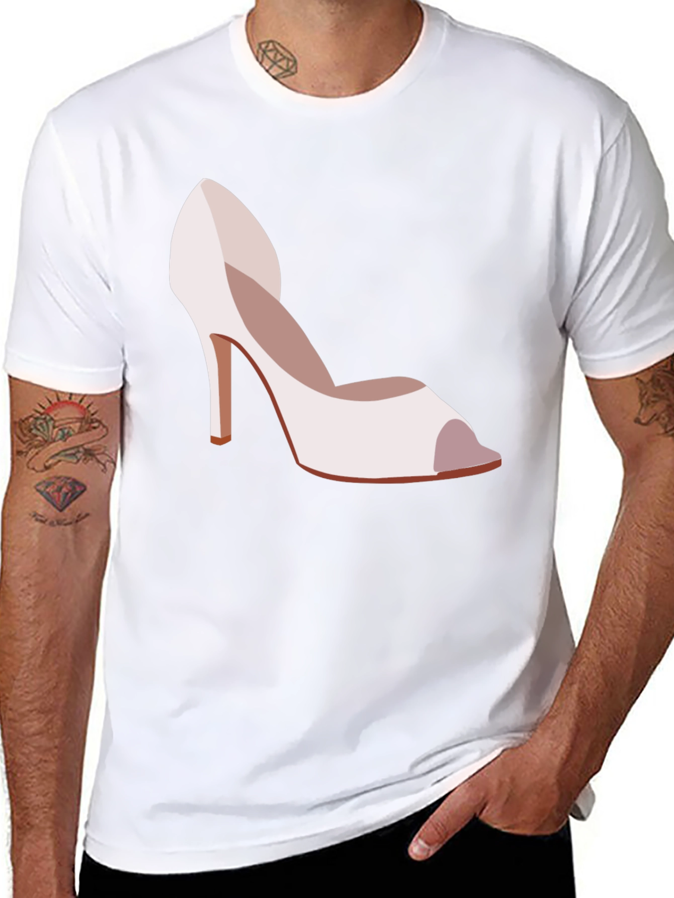 High Heel Graphic Tee - Stylish Womens Shoe Design