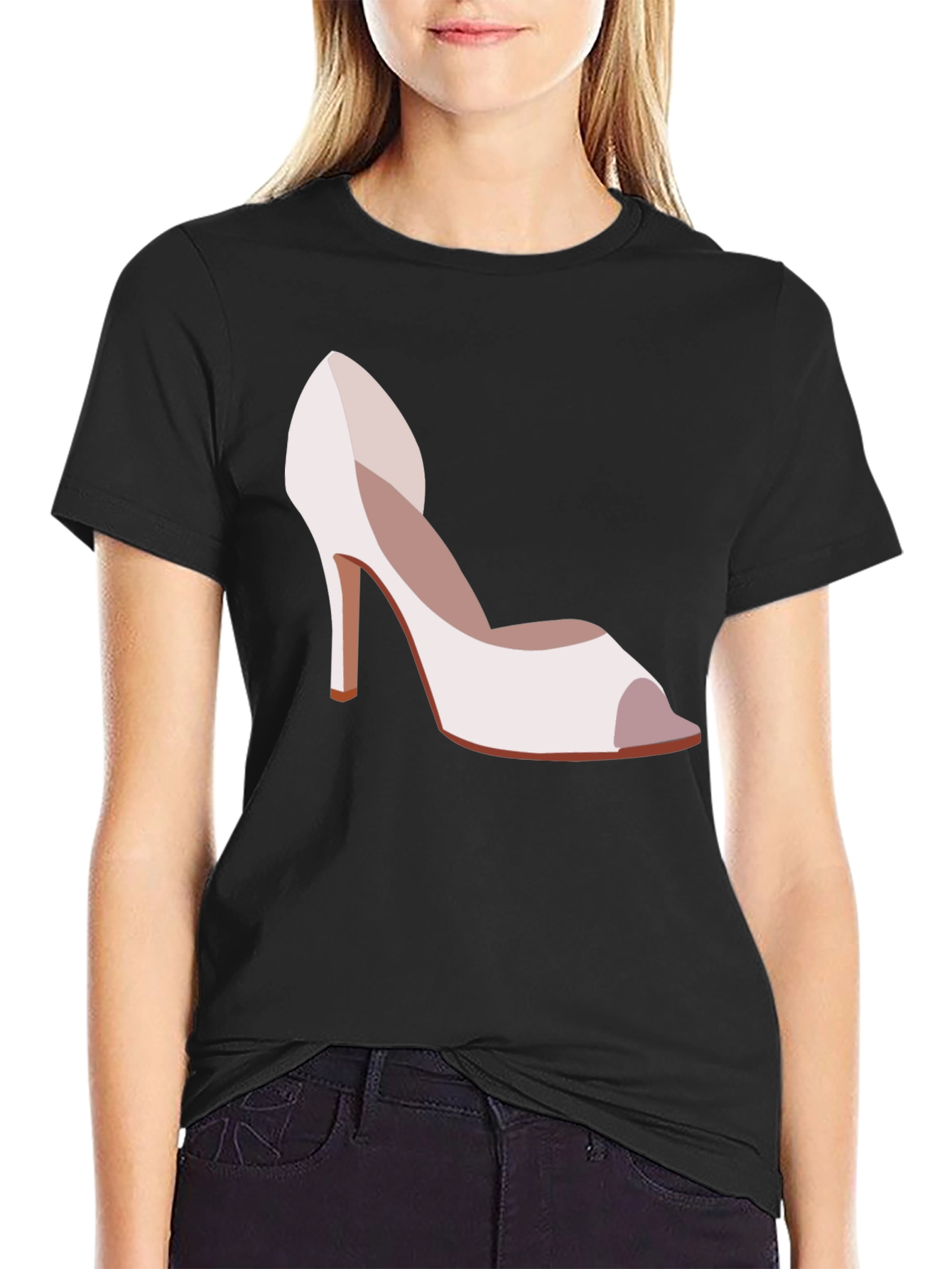 High Heel Graphic Tee - Stylish Womens Shoe Design