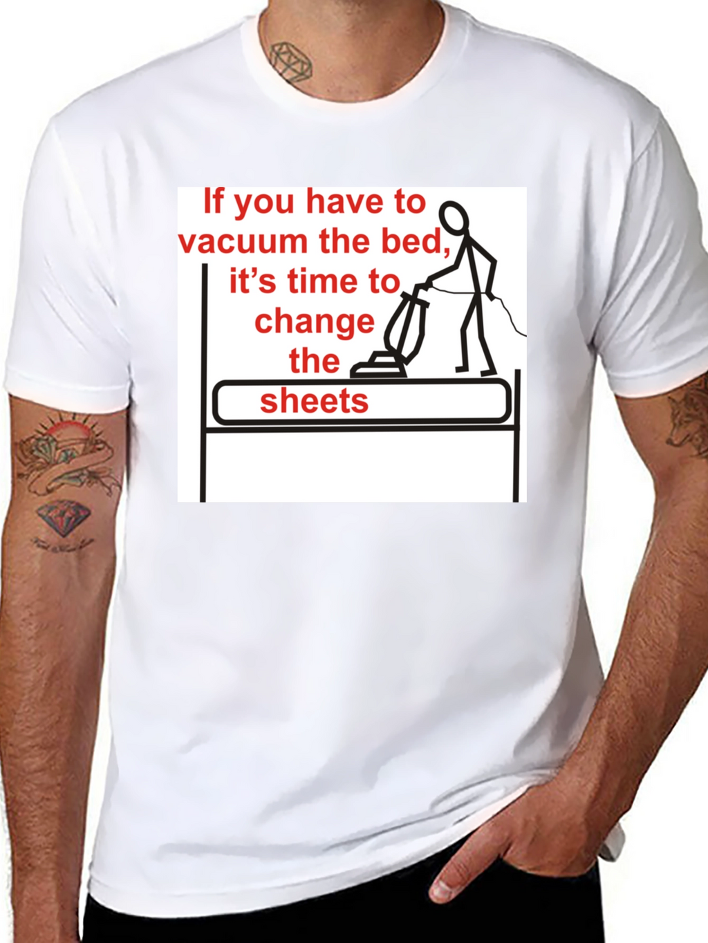 Vacuum the Bed T-Shirt - Funny Housekeeping Humor