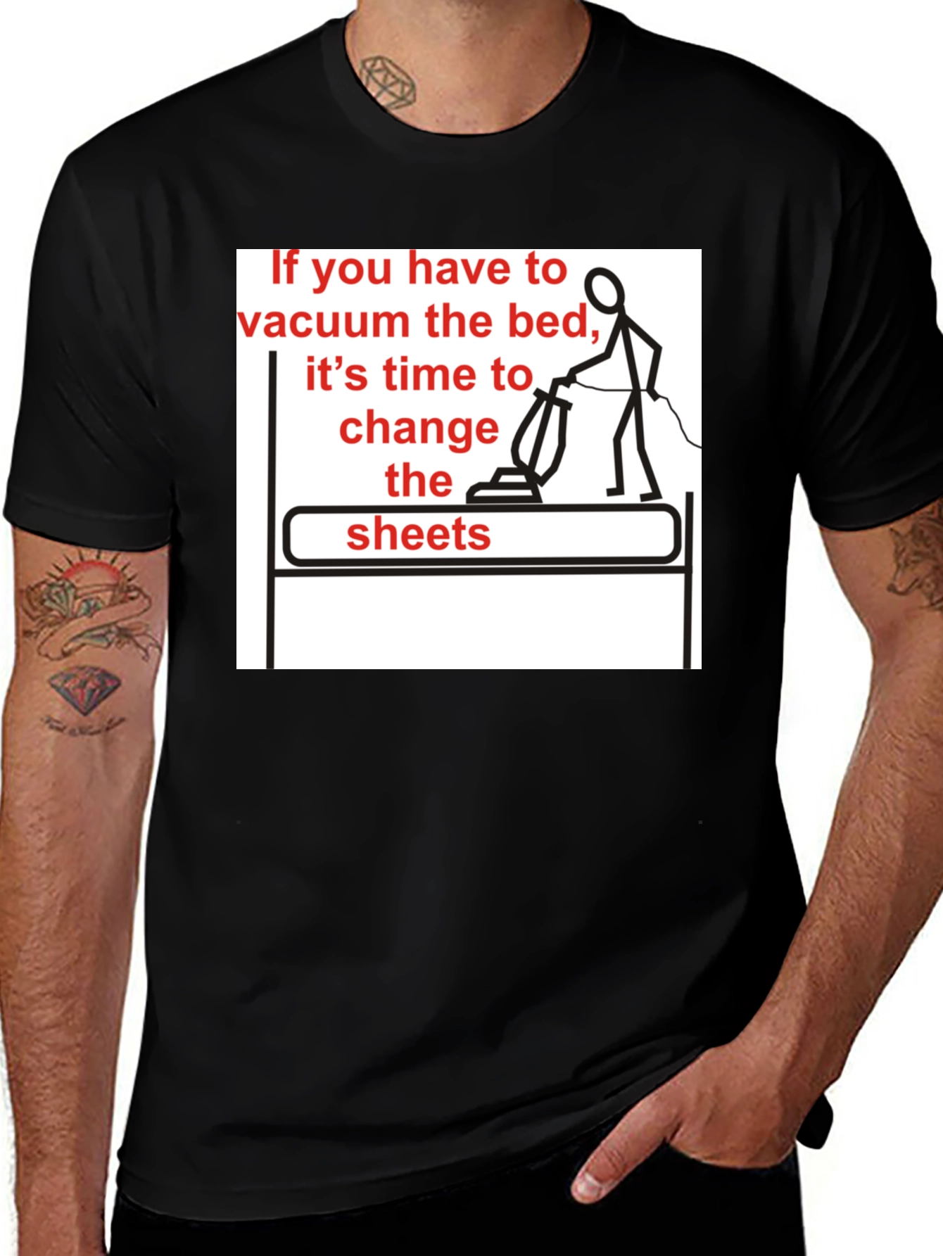 Vacuum the Bed T-Shirt - Funny Housekeeping Humor