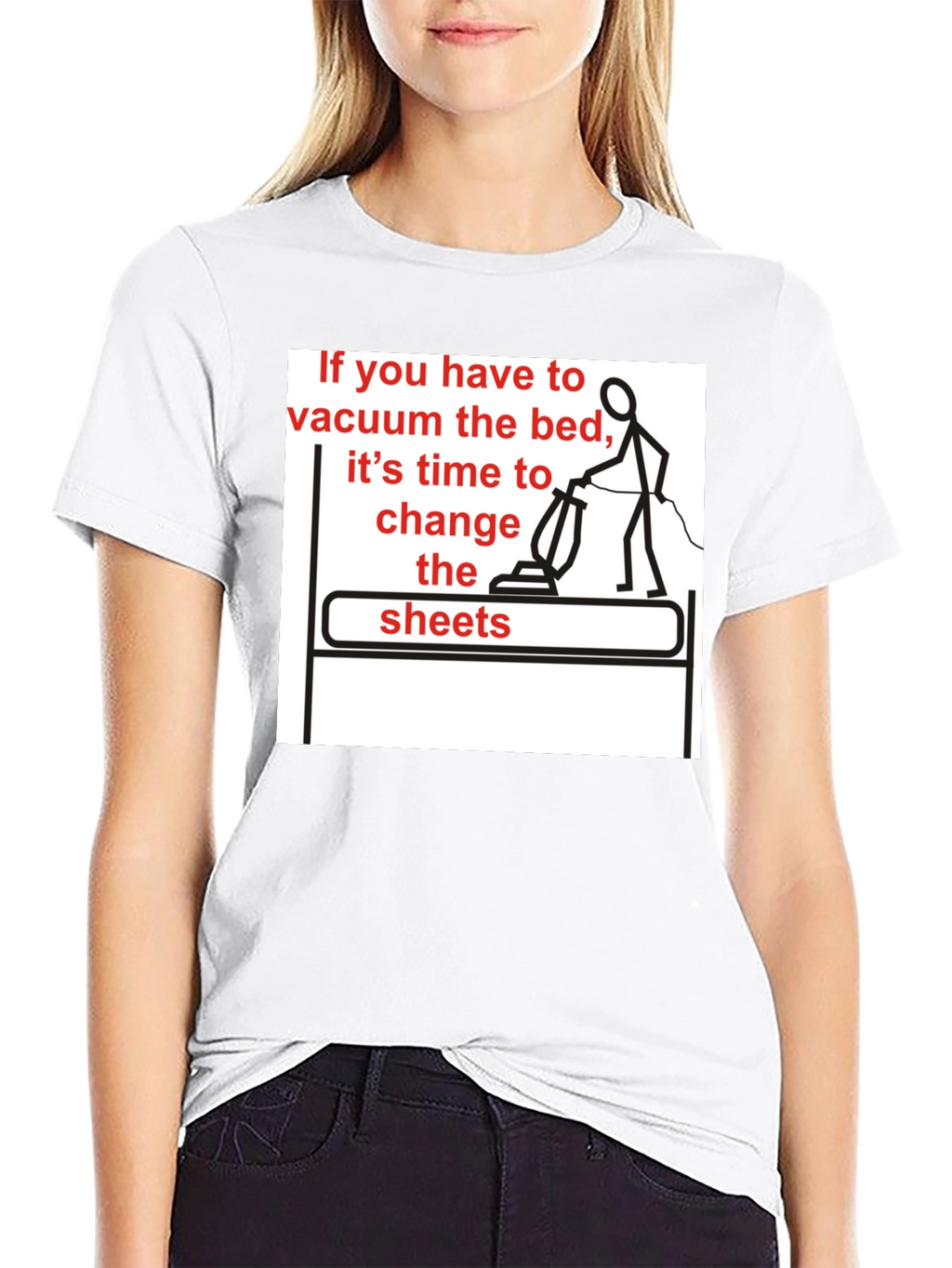 Vacuum the Bed T-Shirt - Funny Housekeeping Humor