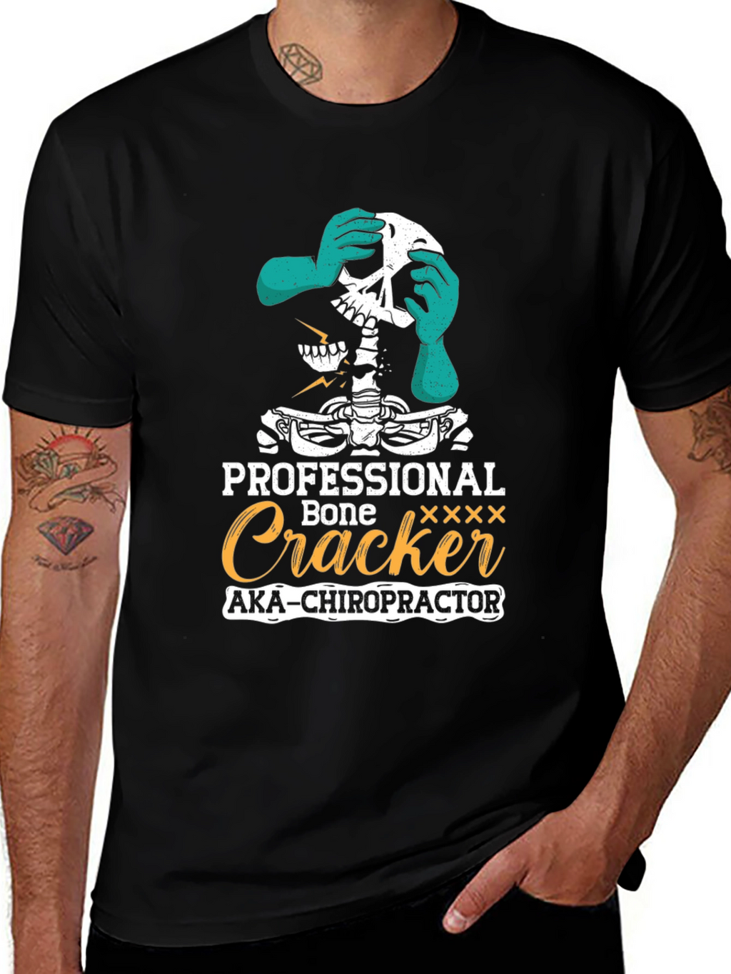 Chiropractor Skeleton T-Shirt - Professional Bone Cracker Tee