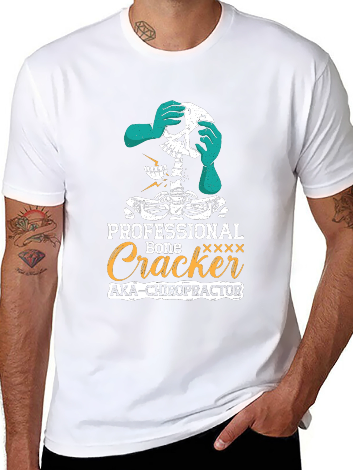 Chiropractor Skeleton T-Shirt - Professional Bone Cracker Tee