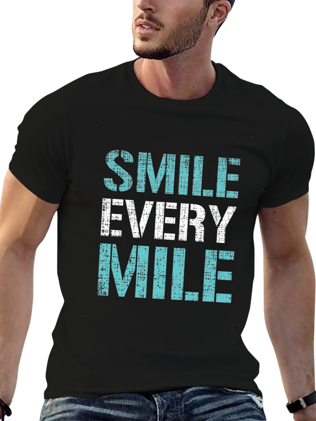 Smile Every Mile Graphic Tee - Black