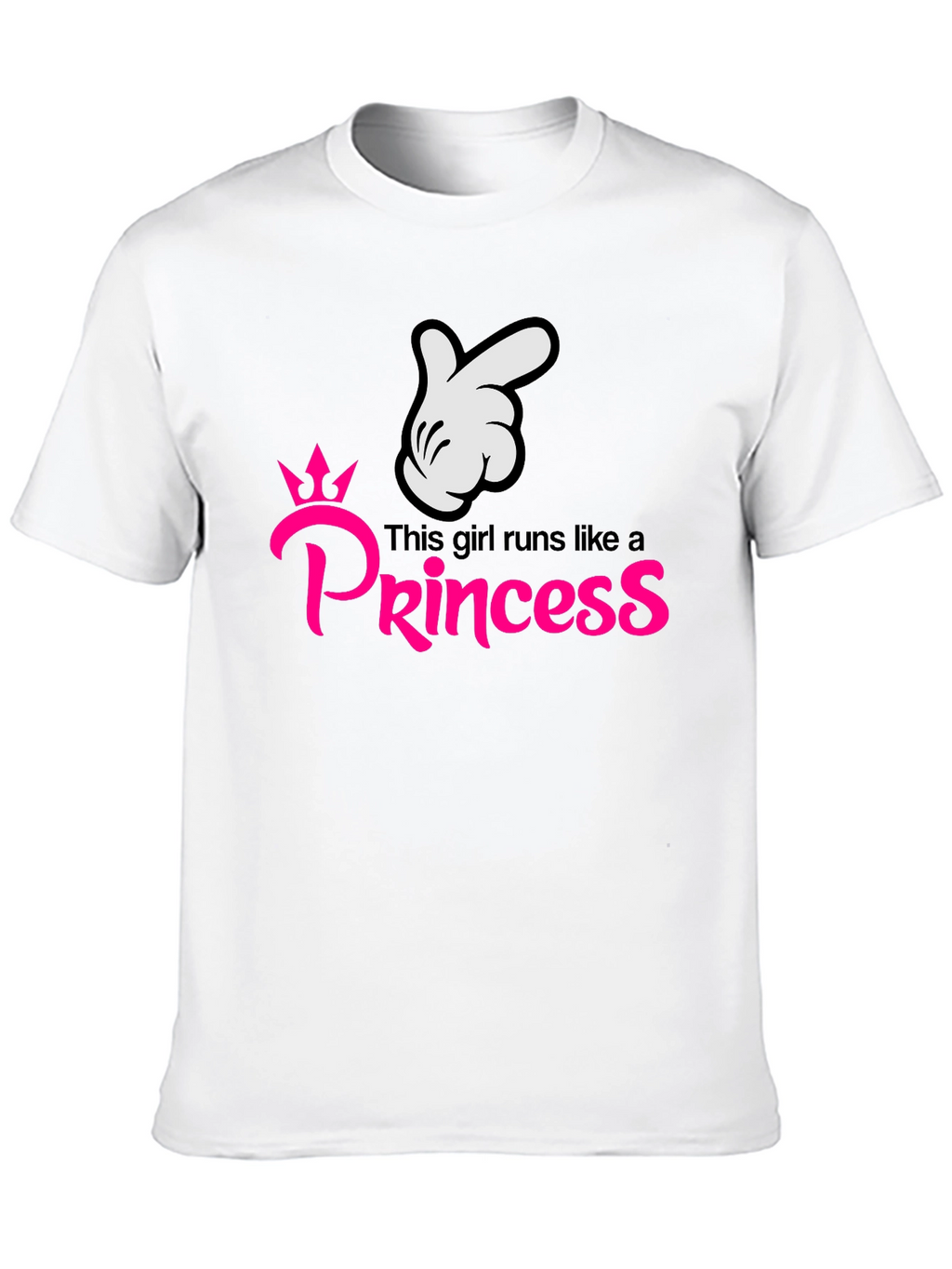 Girls Runs Like a Princess Black T-Shirt