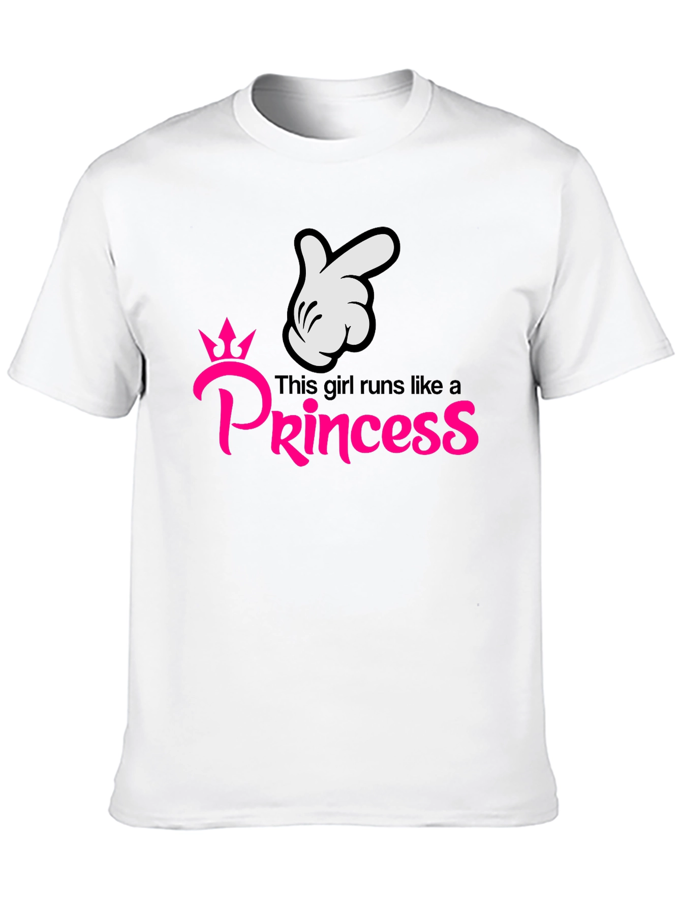 Girls Runs Like a Princess Black T-Shirt