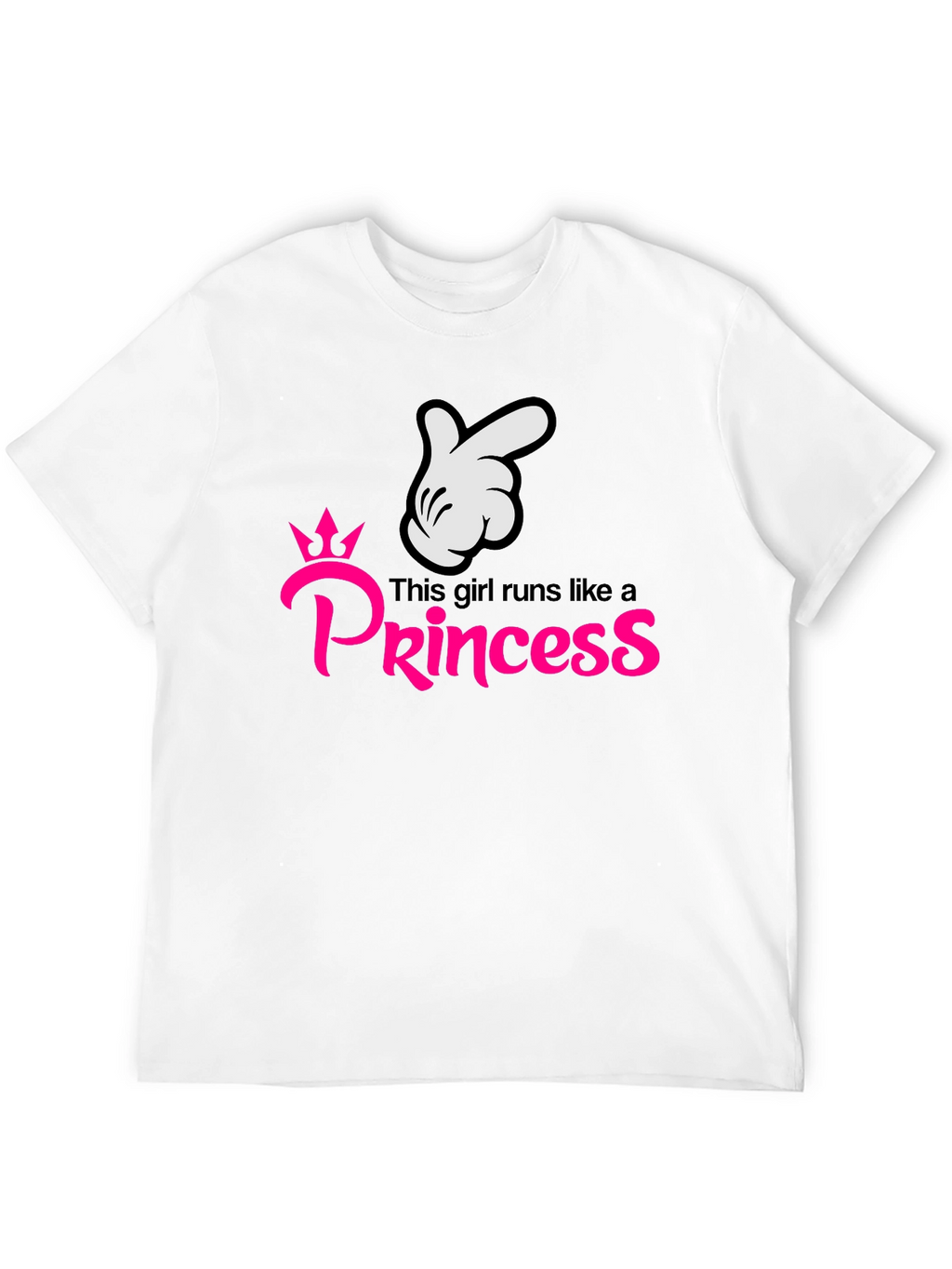 Girls Runs Like a Princess Black T-Shirt