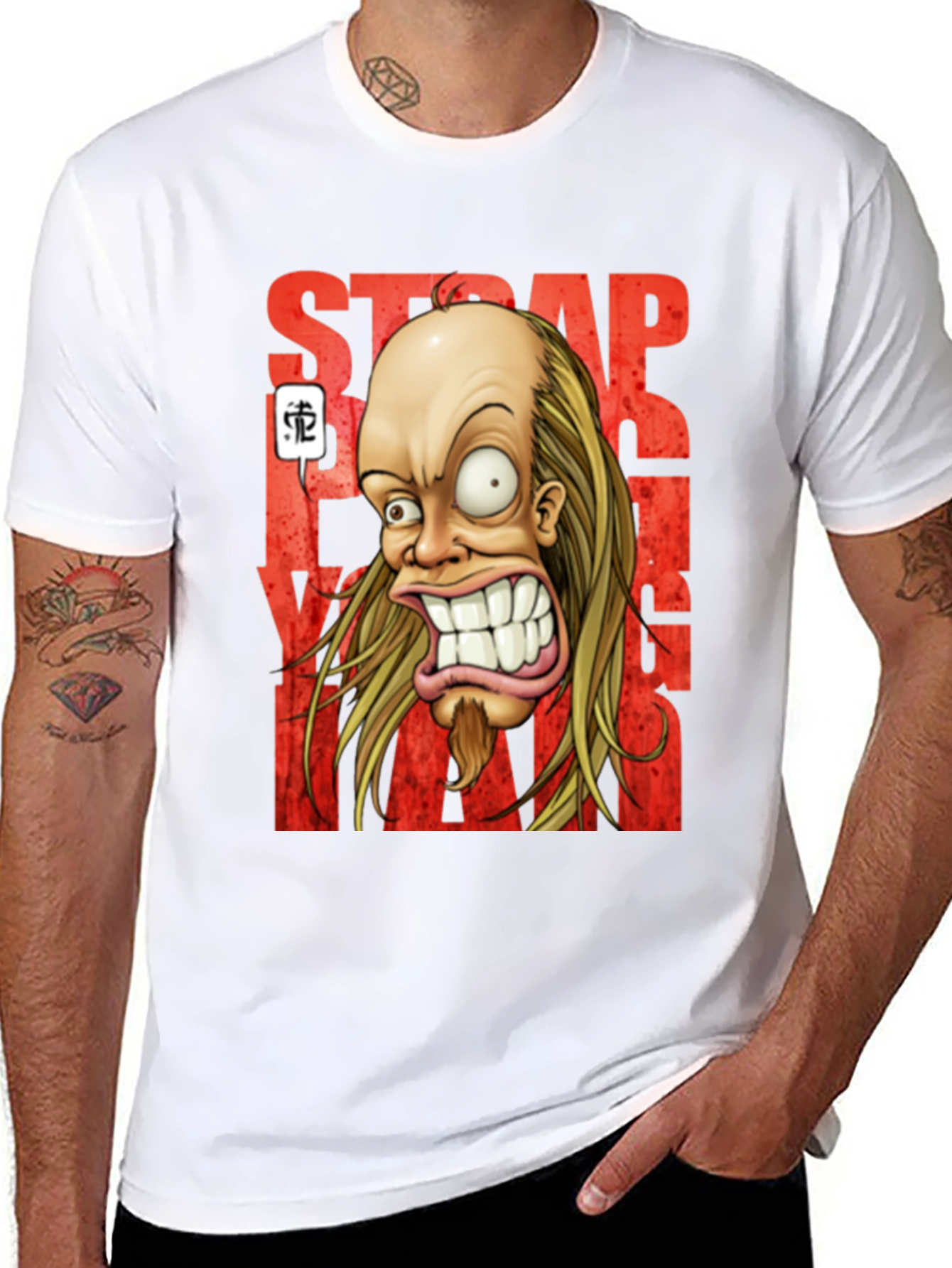 Strapping Young Lad T-Shirt - Cartoon Design
