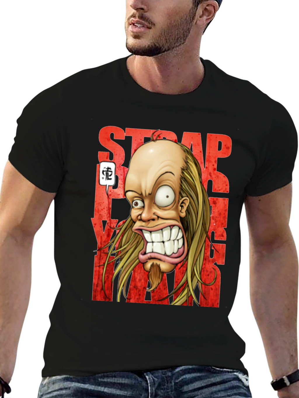 Strapping Young Lad T-Shirt - Cartoon Design