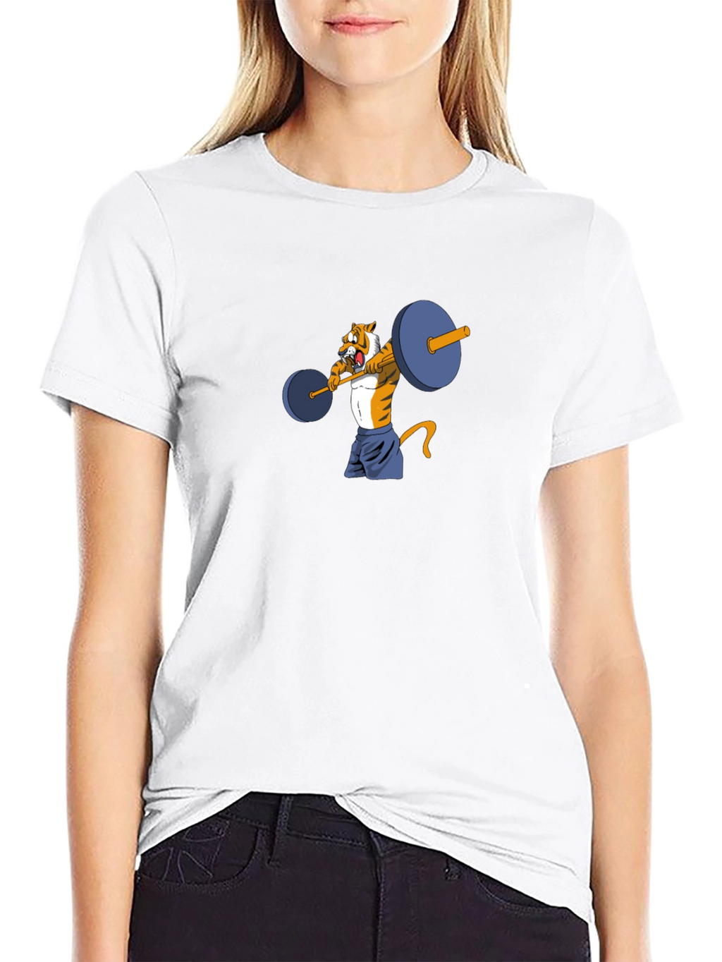 Tiger Lifting Weights Graphic Tee - Black