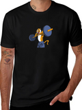 Tiger Lifting Weights Graphic Tee - Black