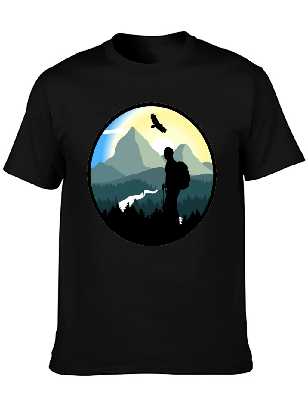 Nature Hiker Graphic Tee - Black