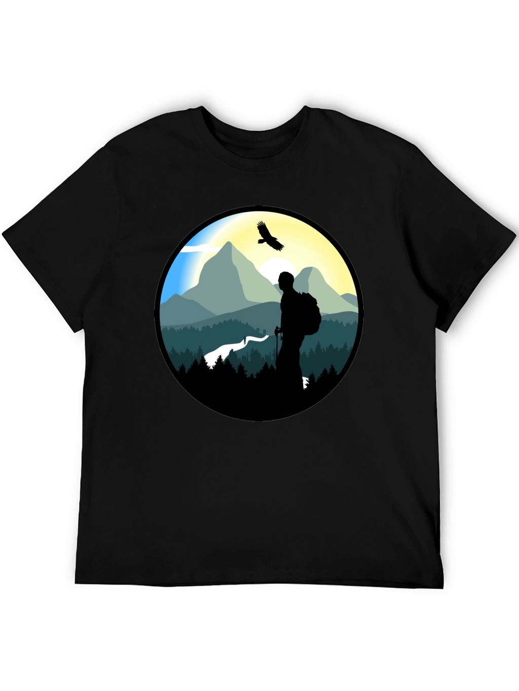 Nature Hiker Graphic Tee - Black