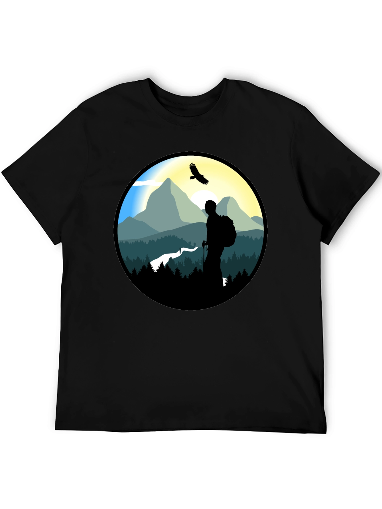 Nature Hiker Graphic Tee - Black