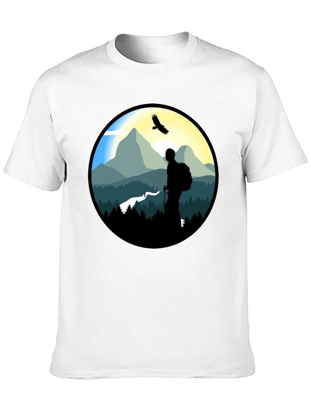 Nature Hiker Graphic Tee - Black