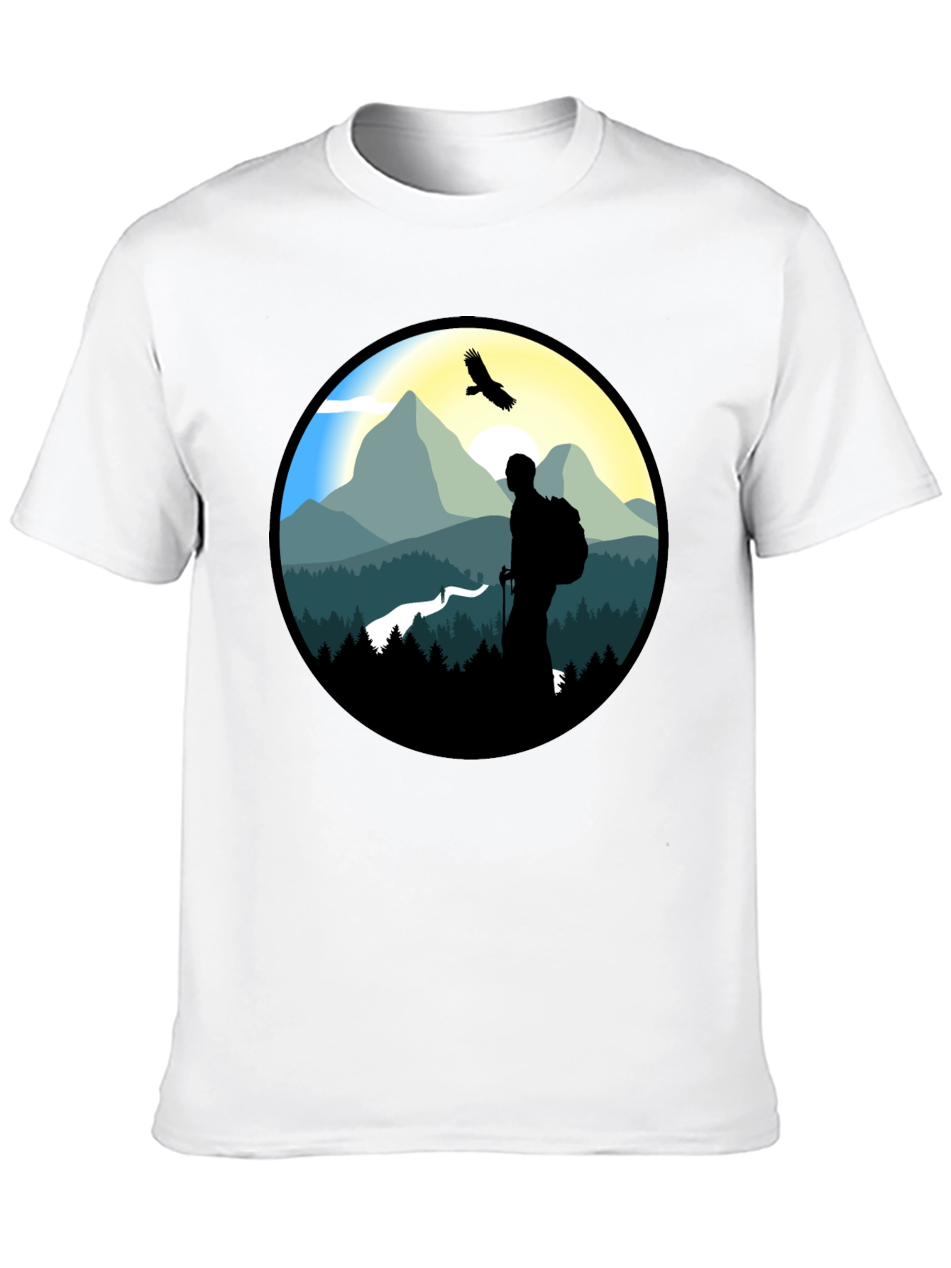 Nature Hiker Graphic Tee - Black