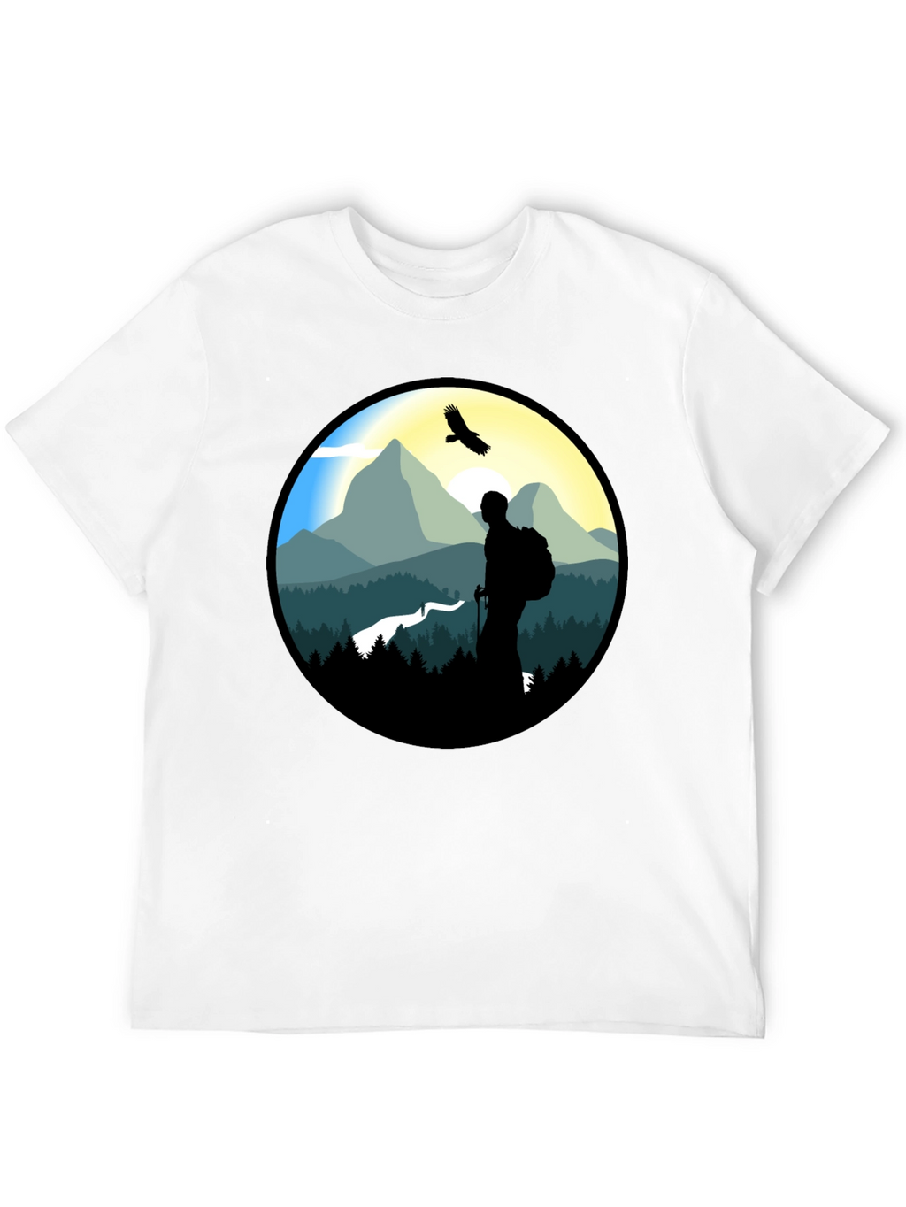 Nature Hiker Graphic Tee - Black