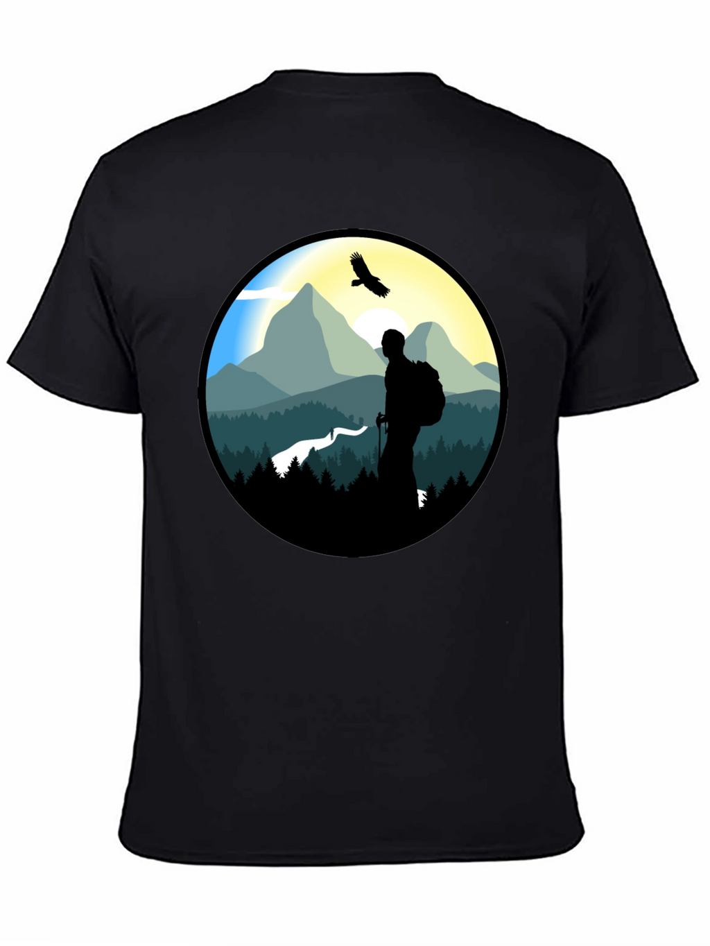 Nature Hiker Graphic Tee - Black