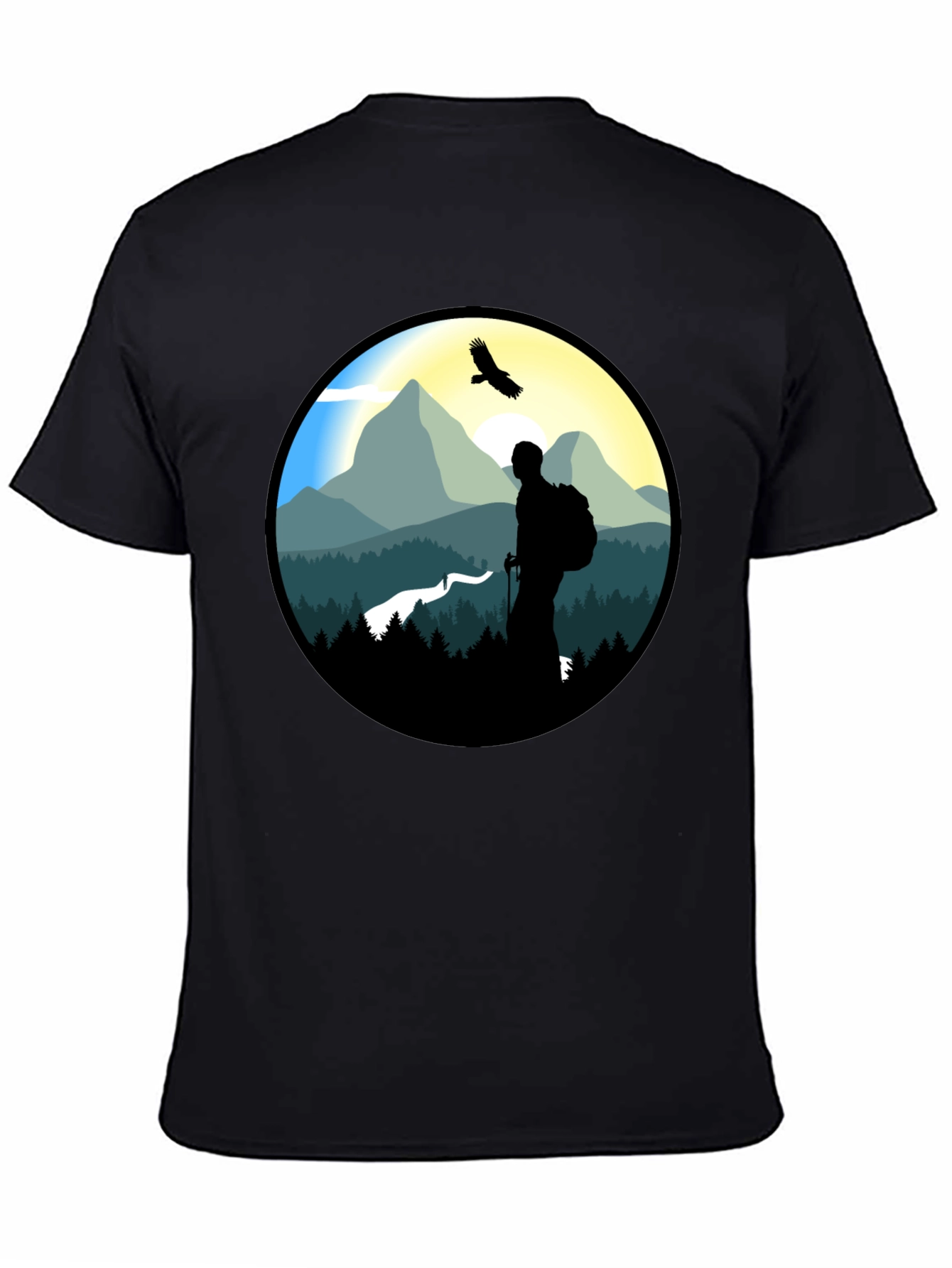 Nature Hiker Graphic Tee - Black