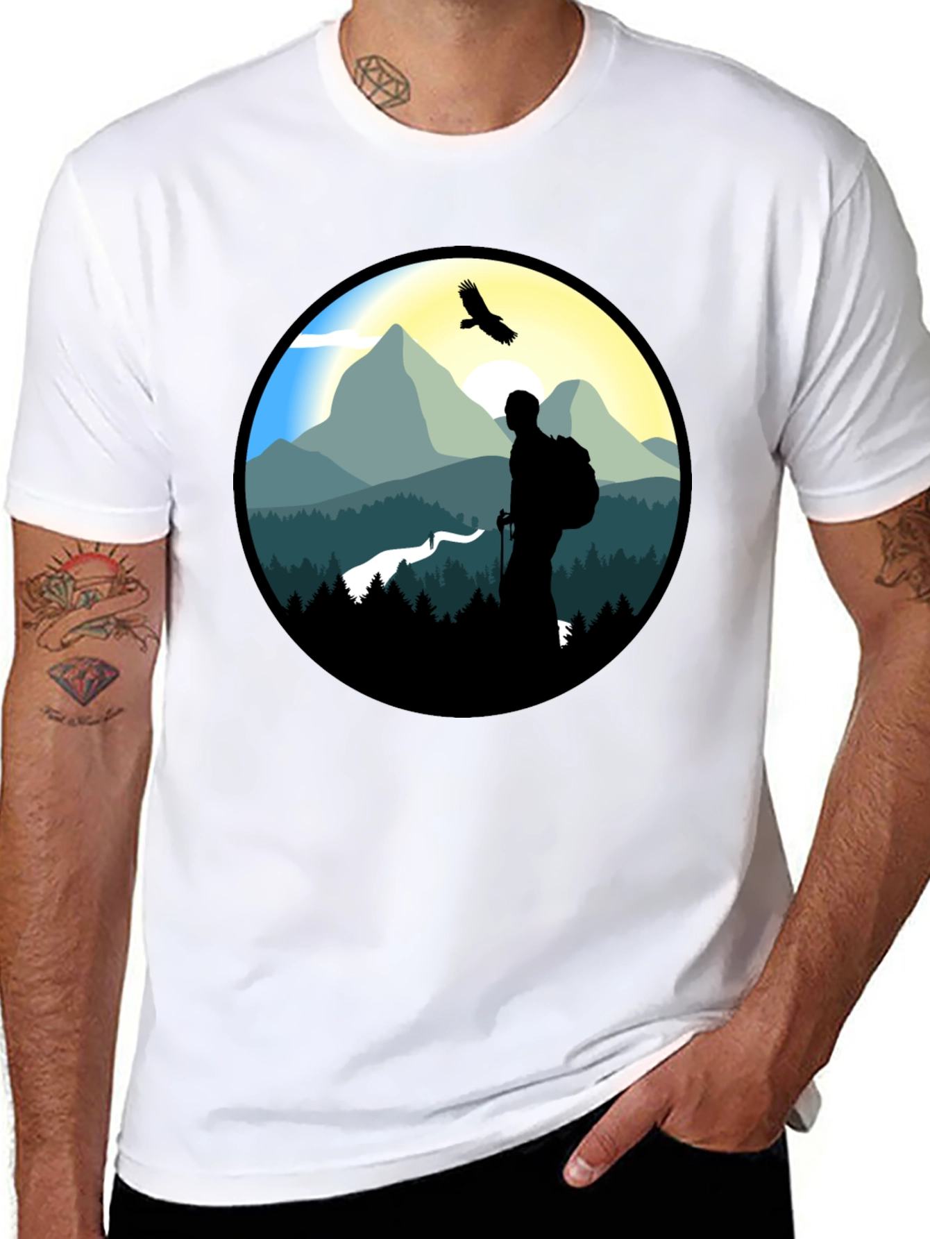 Nature Hiker Graphic Tee - Black