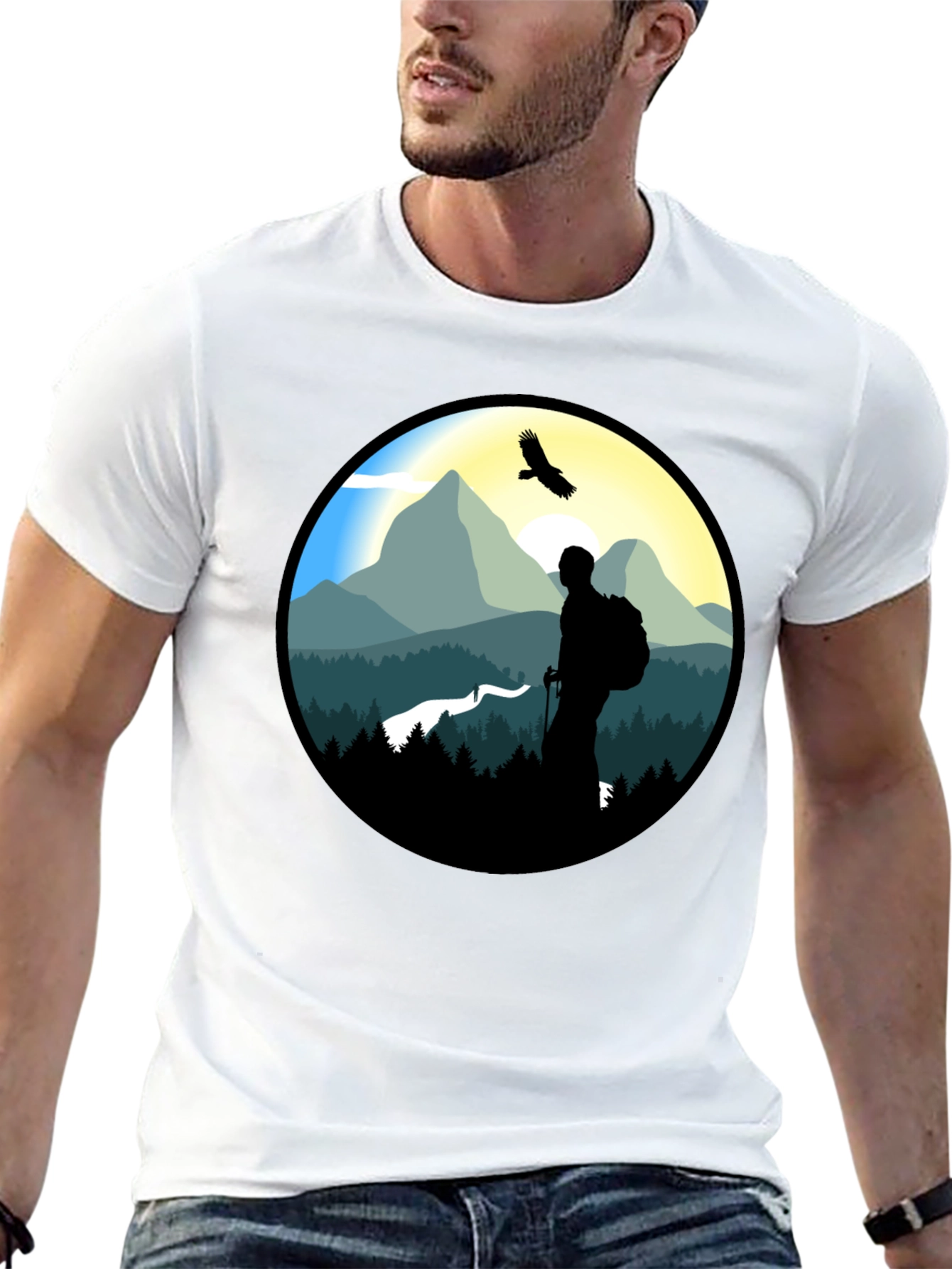 Nature Hiker Graphic Tee - Black