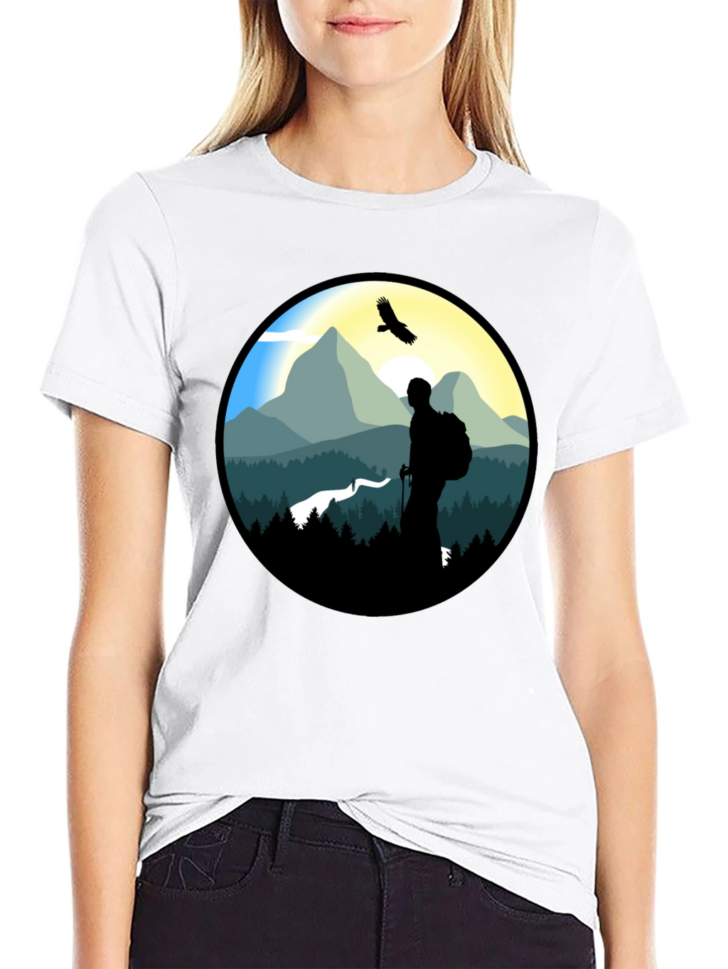 Nature Hiker Graphic Tee - Black
