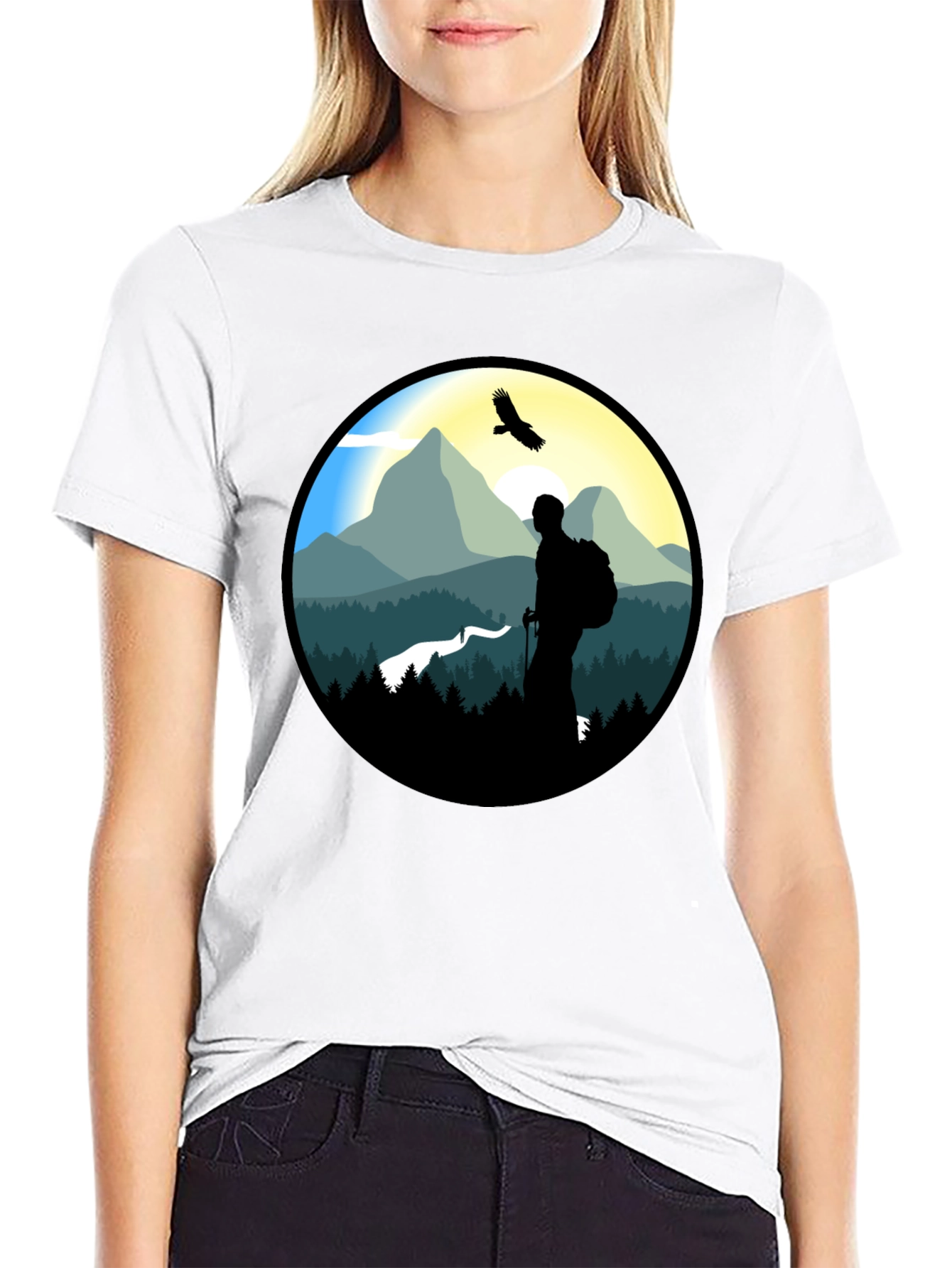 Nature Hiker Graphic Tee - Black