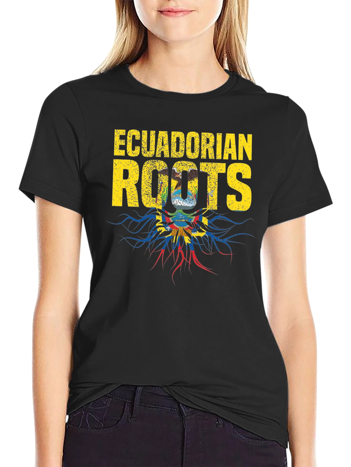 Ecuadorian Roots Graphic T-Shirt - Black