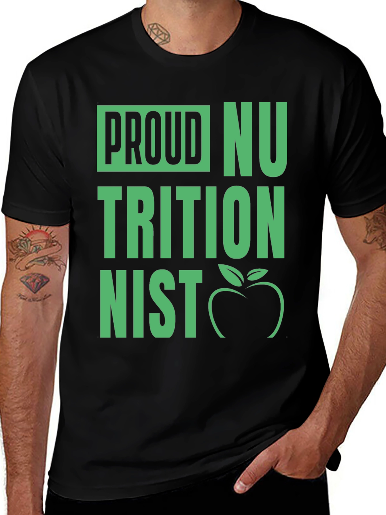 Proud Nutritionist T-Shirt - Black Graphic Tee