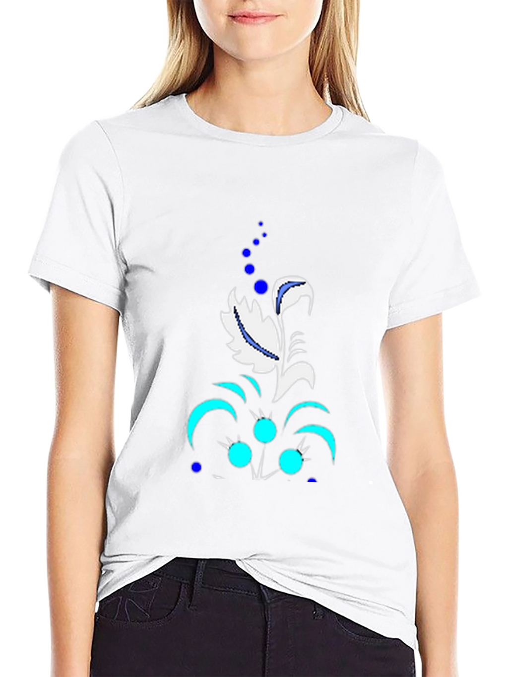 Abstract Floral Graphic Black T-Shirt