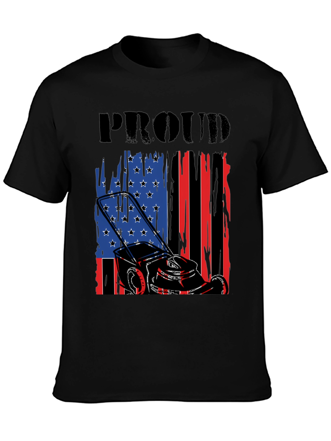 Proud Lawn Mower American Flag Patriotic T-Shirt