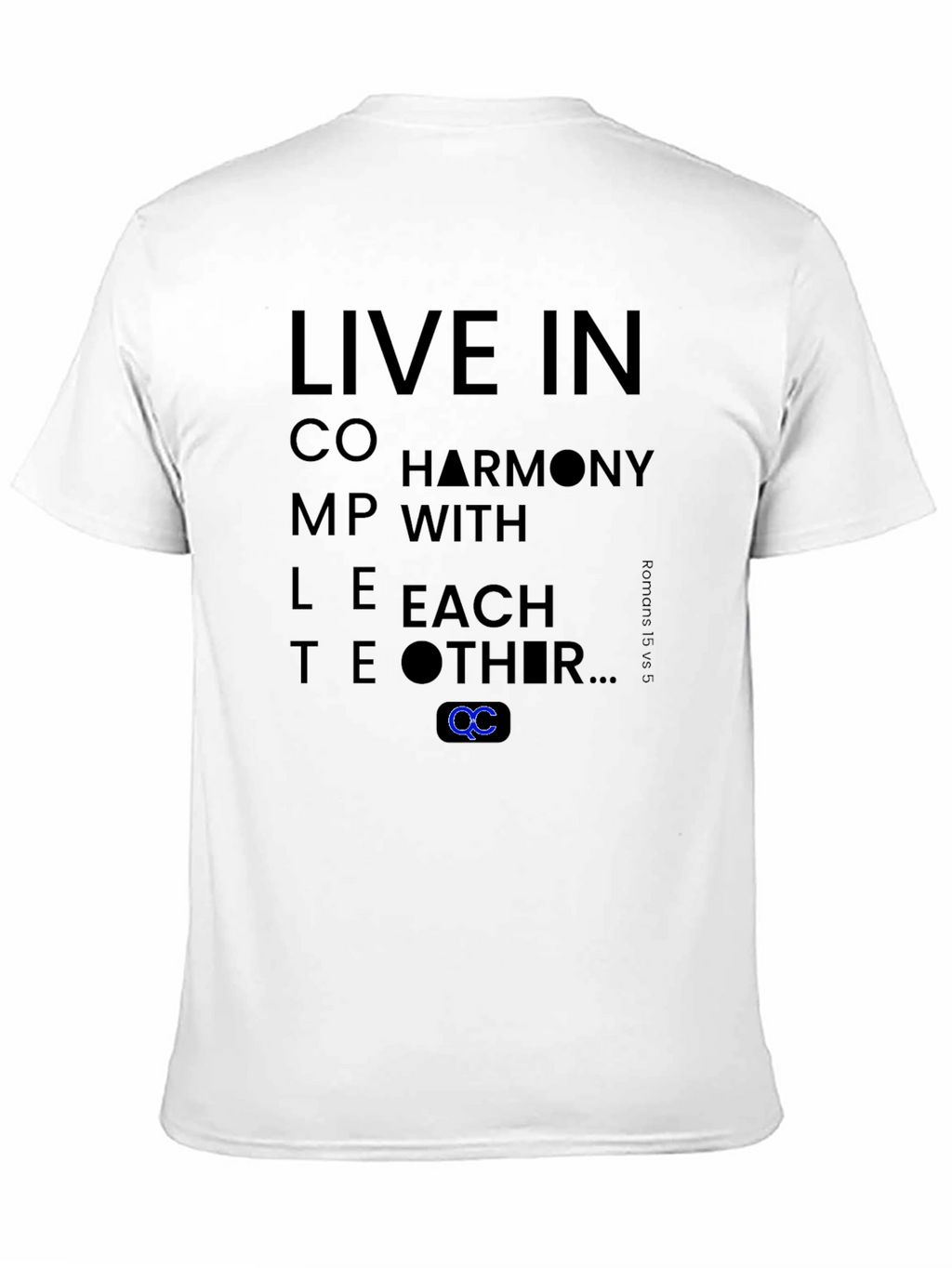 Live in Harmony T-Shirt - Black Cotton Blend Tee