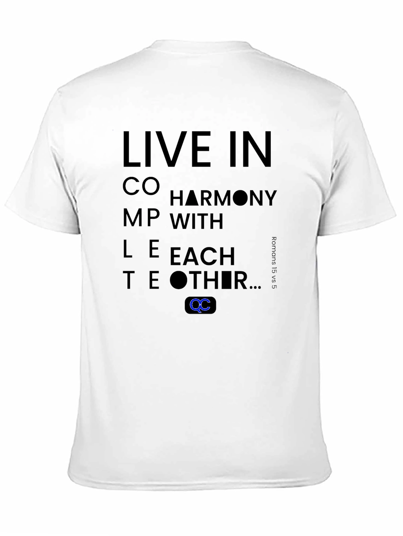 Live in Harmony T-Shirt - Black Cotton Blend Tee