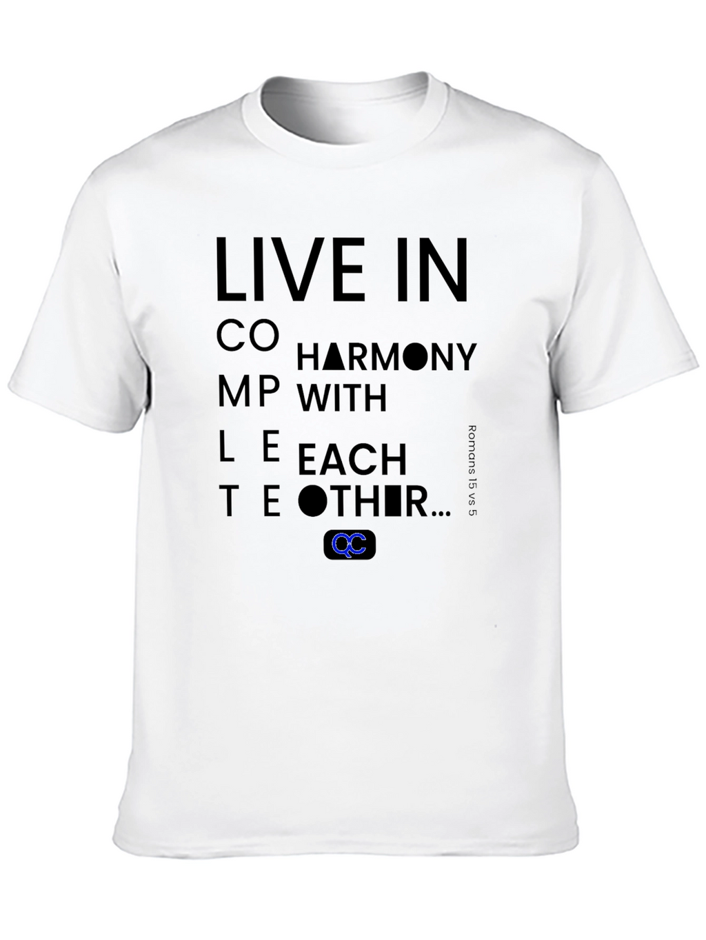 Live in Harmony T-Shirt - Black Cotton Blend Tee