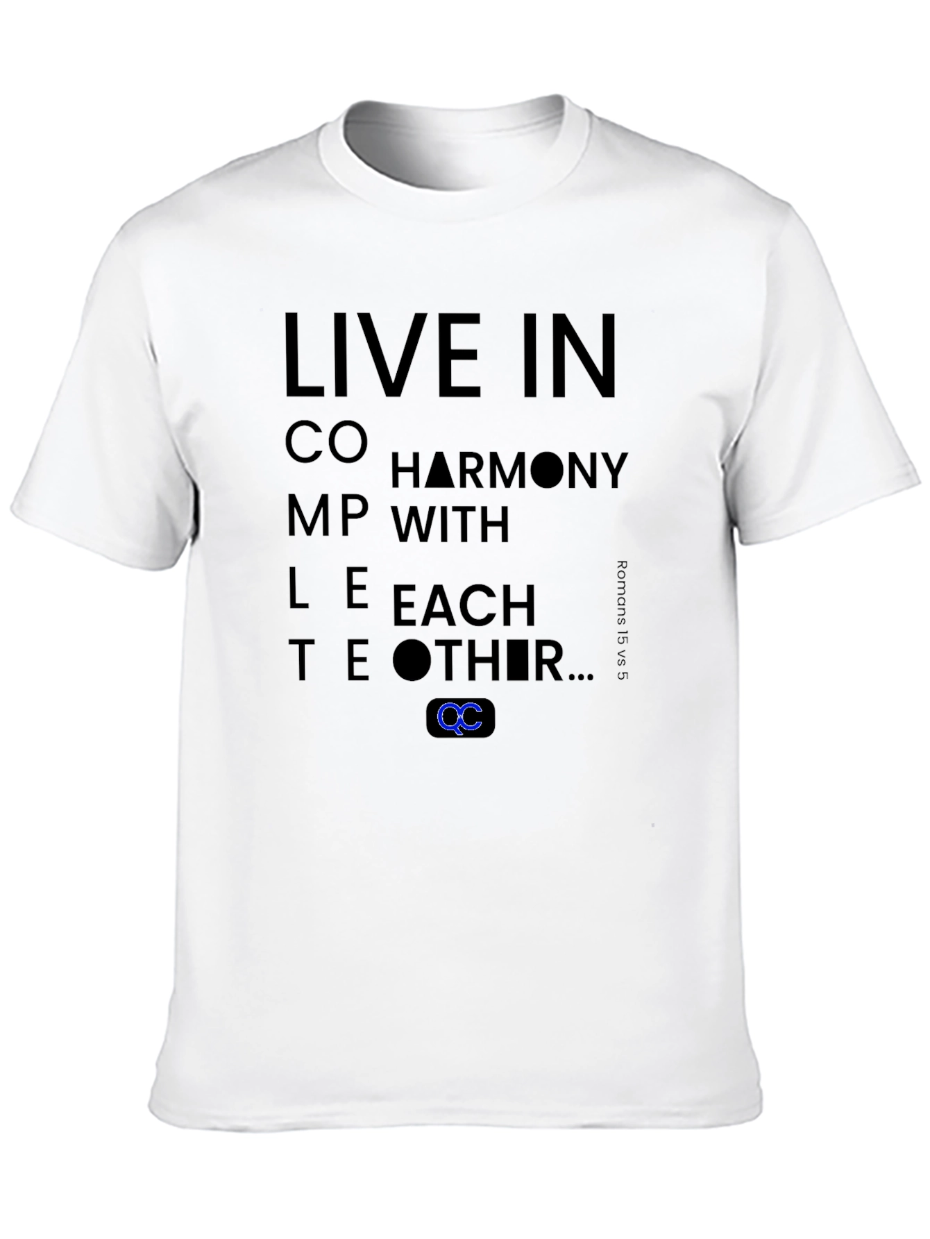 Live in Harmony T-Shirt - Black Cotton Blend Tee