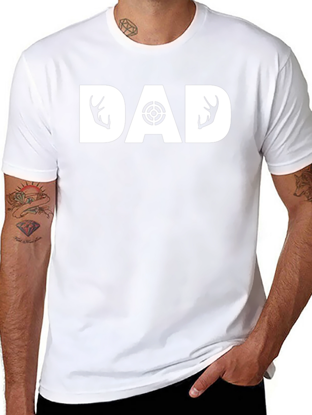 Hunting Dad T-Shirt - Deer Antler Design