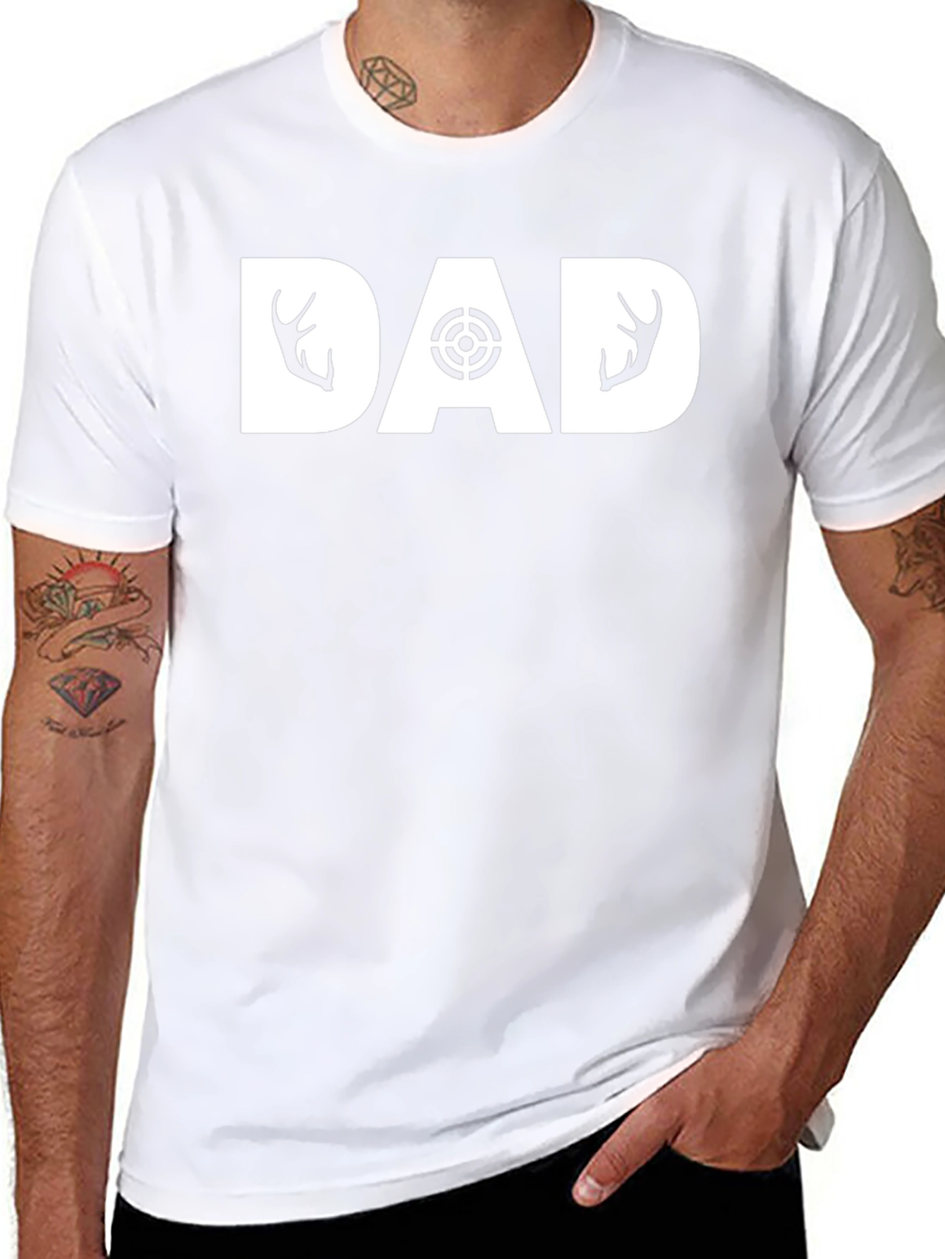Hunting Dad T-Shirt - Deer Antler Design