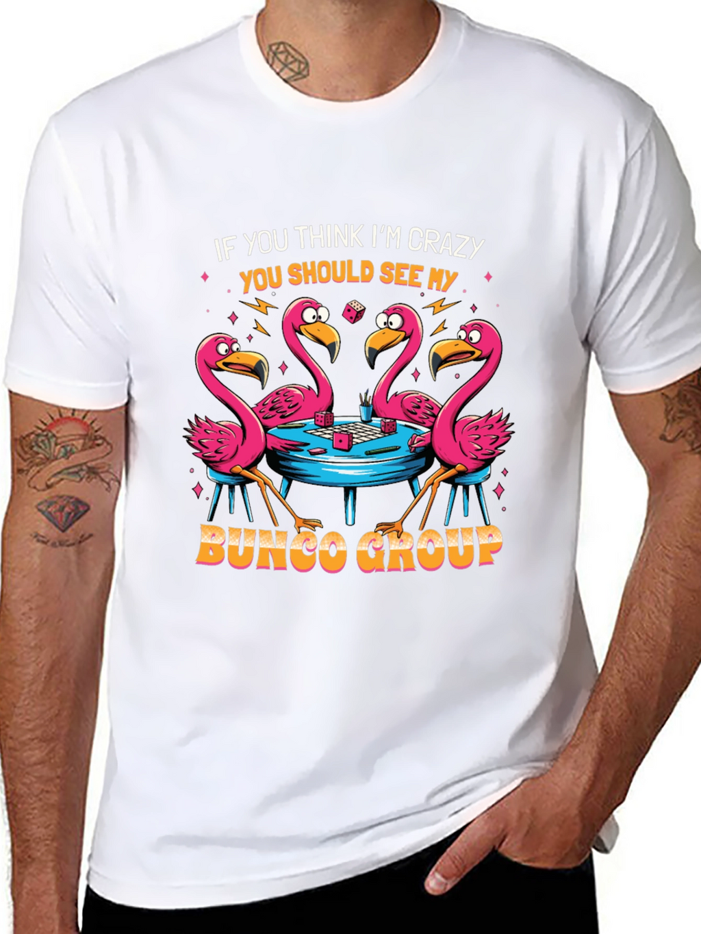 Crazy Bunco Group Flamingo Graphic Tee