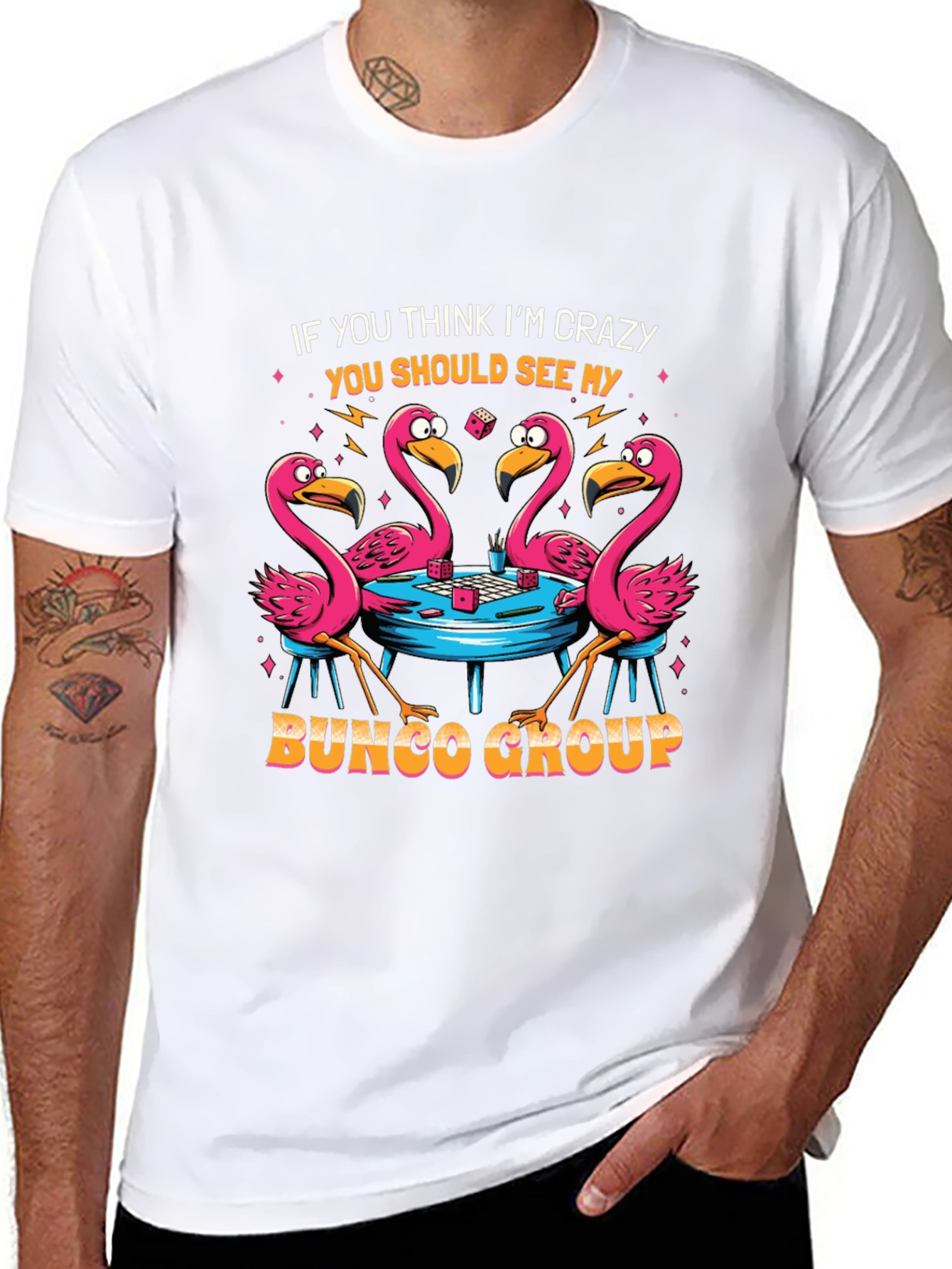 Crazy Bunco Group Flamingo Graphic Tee