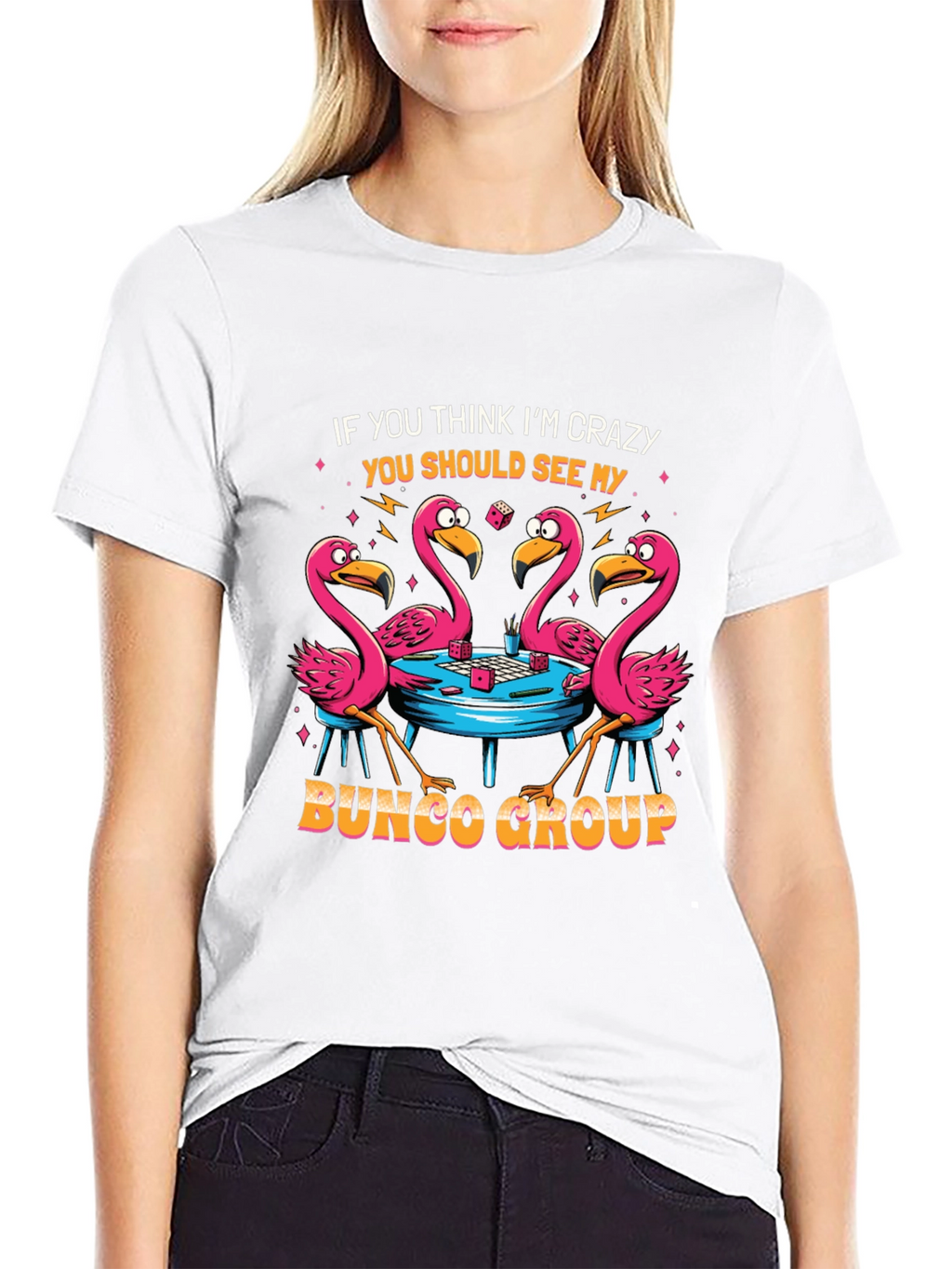 Crazy Bunco Group Flamingo Graphic Tee