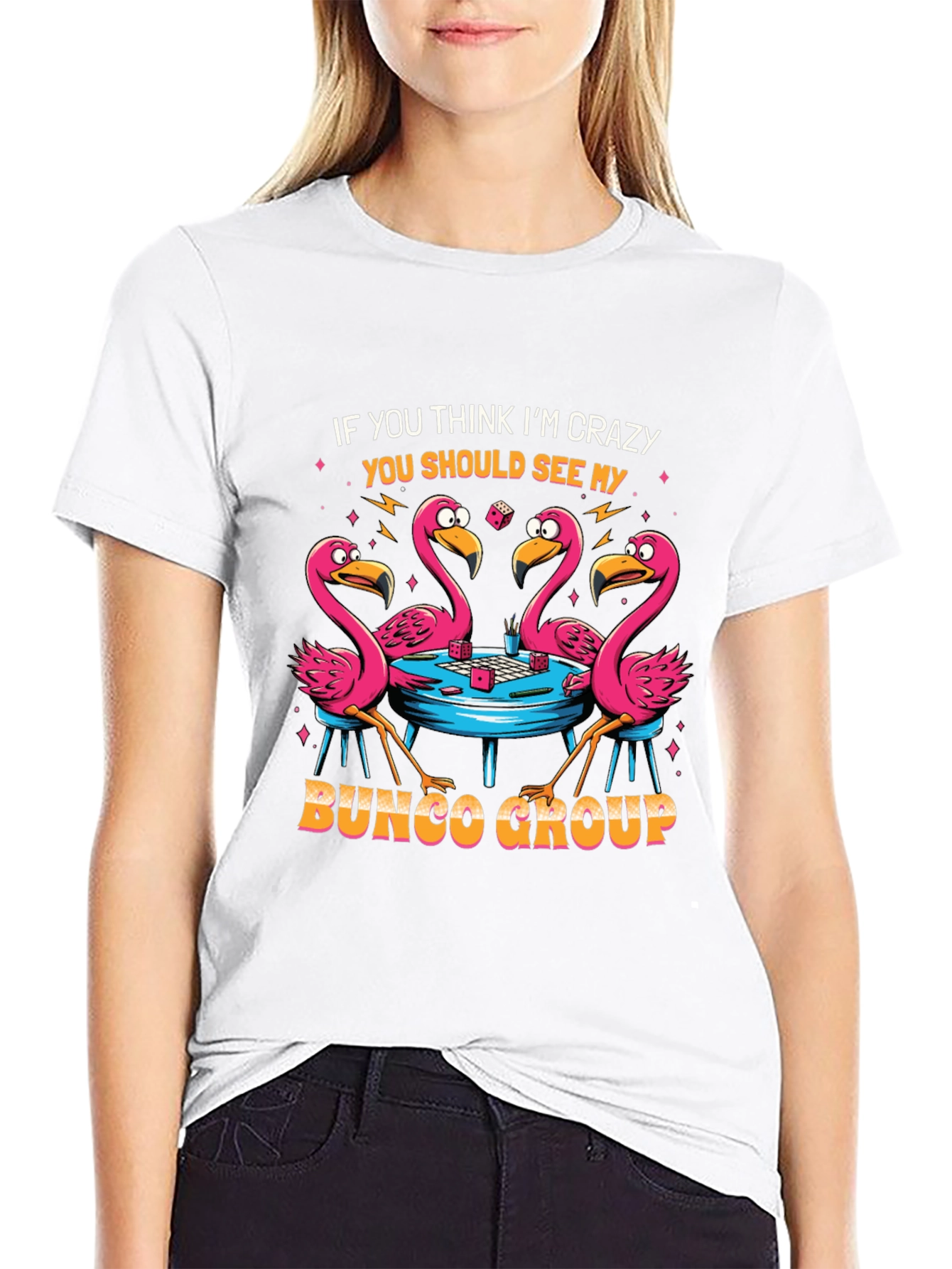 Crazy Bunco Group Flamingo Graphic Tee
