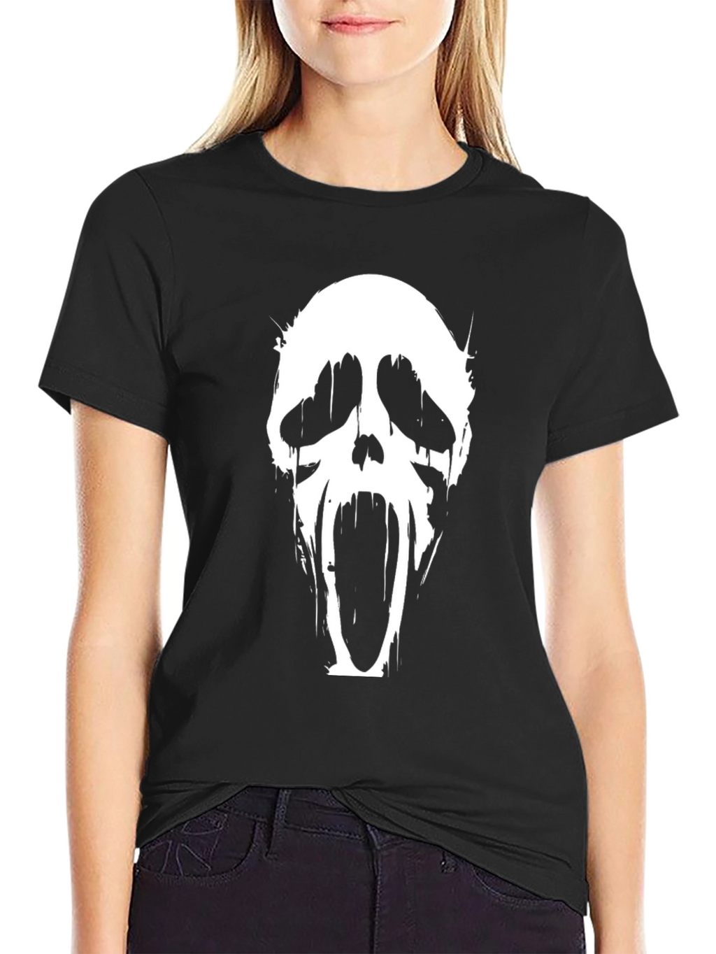Scream Ghost Face Graphic T-Shirt - Black