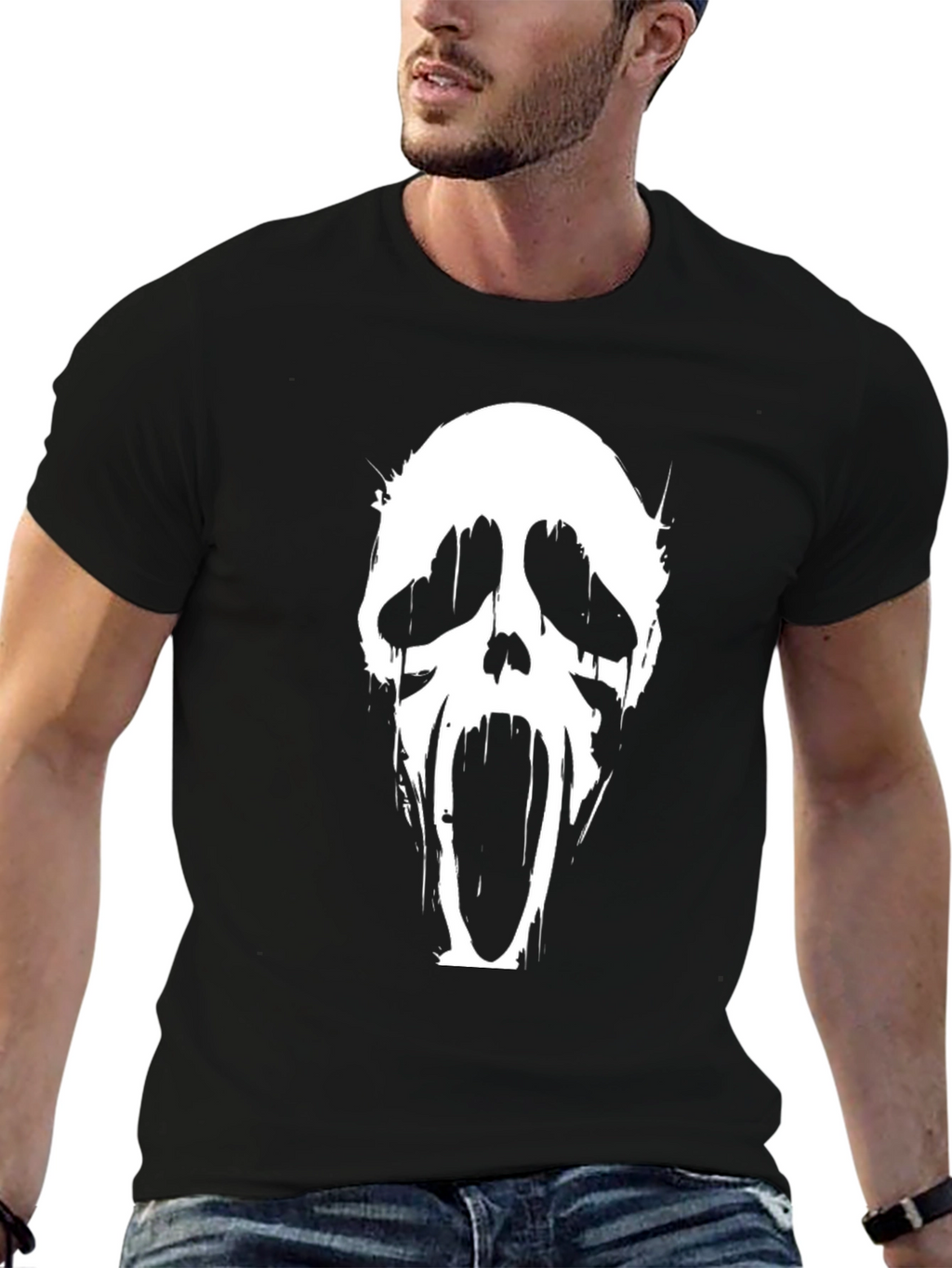 Scream Ghost Face Graphic T-Shirt - Black