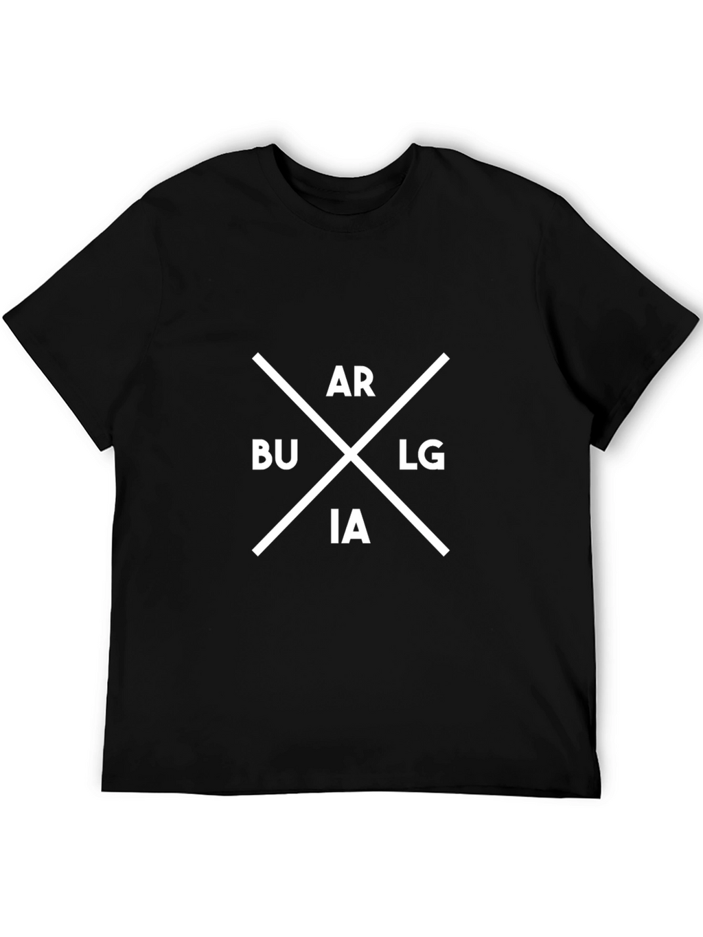 Geometric Abbreviation Print Crewneck T-Shirt