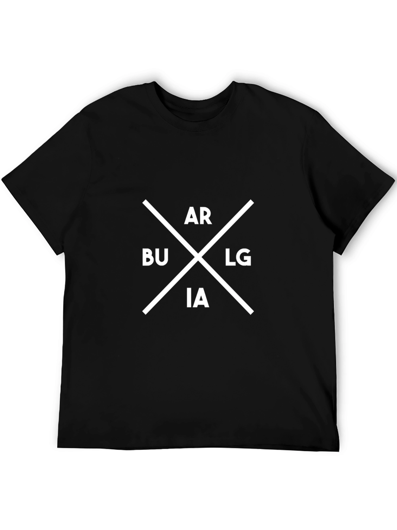 Geometric Abbreviation Print Crewneck T-Shirt