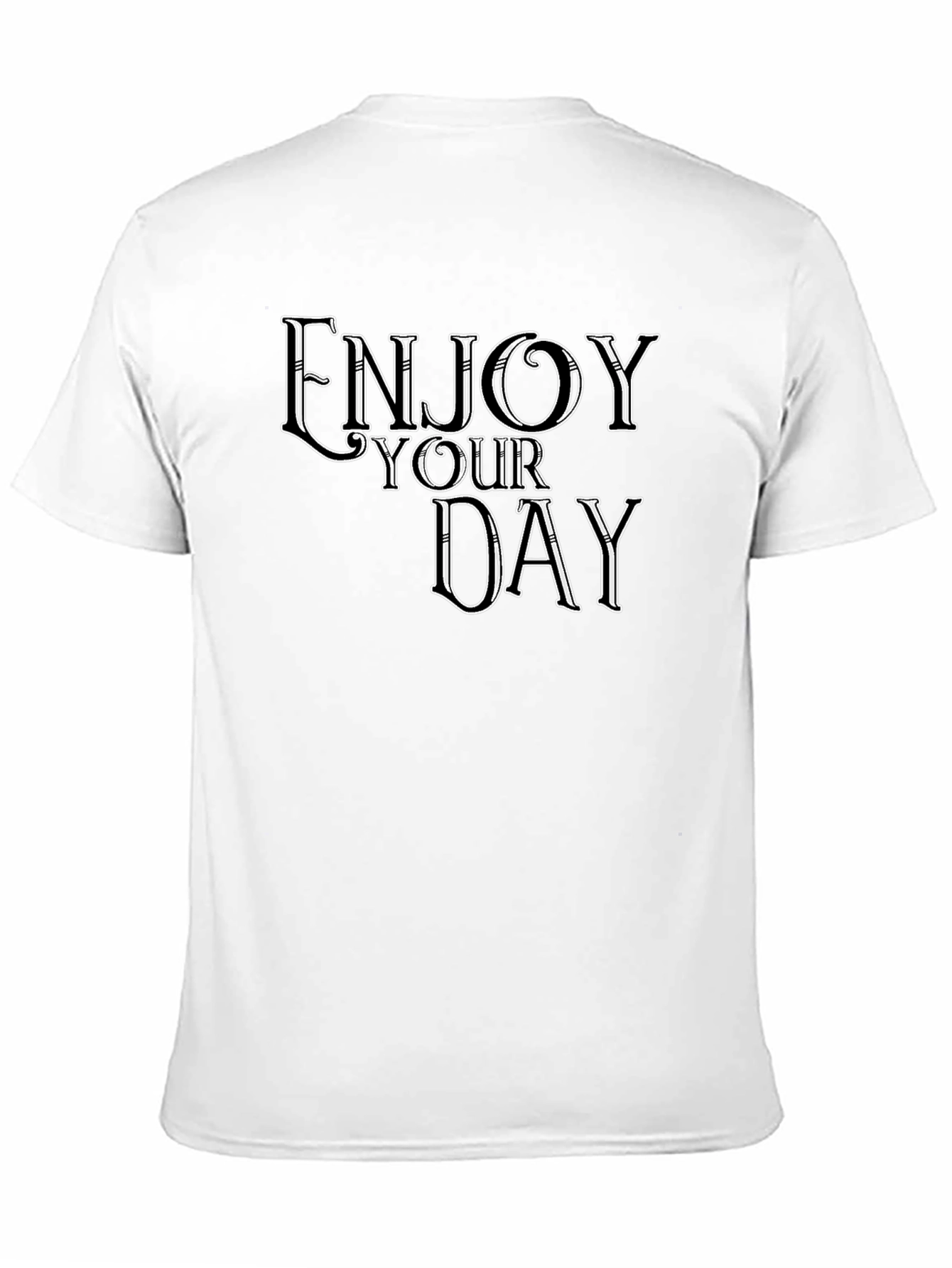 Enjoy Your Day Graphic Tee - Black Casual T-Shirt