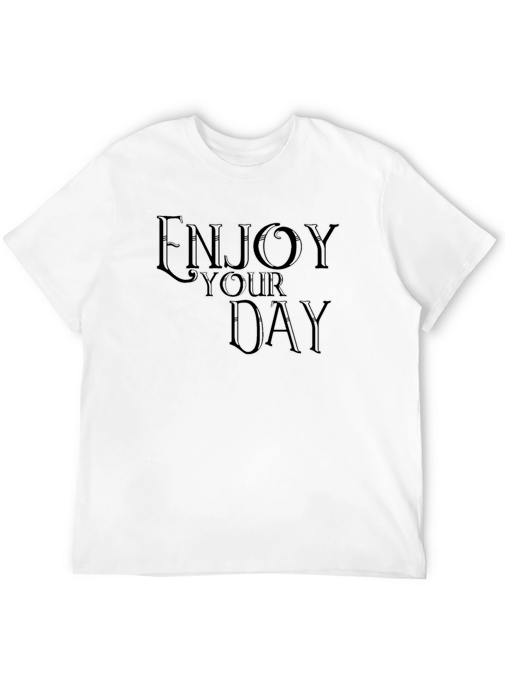 Enjoy Your Day Graphic Tee - Black Casual T-Shirt