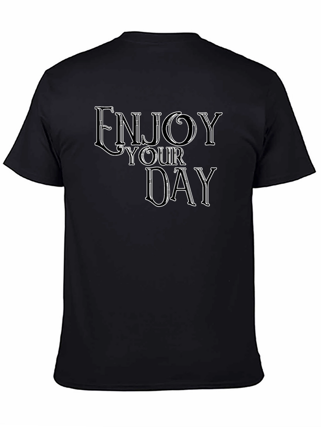 Enjoy Your Day Graphic Tee - Black Casual T-Shirt