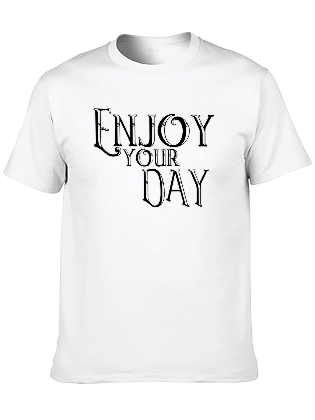 Enjoy Your Day Graphic Tee - Black Casual T-Shirt